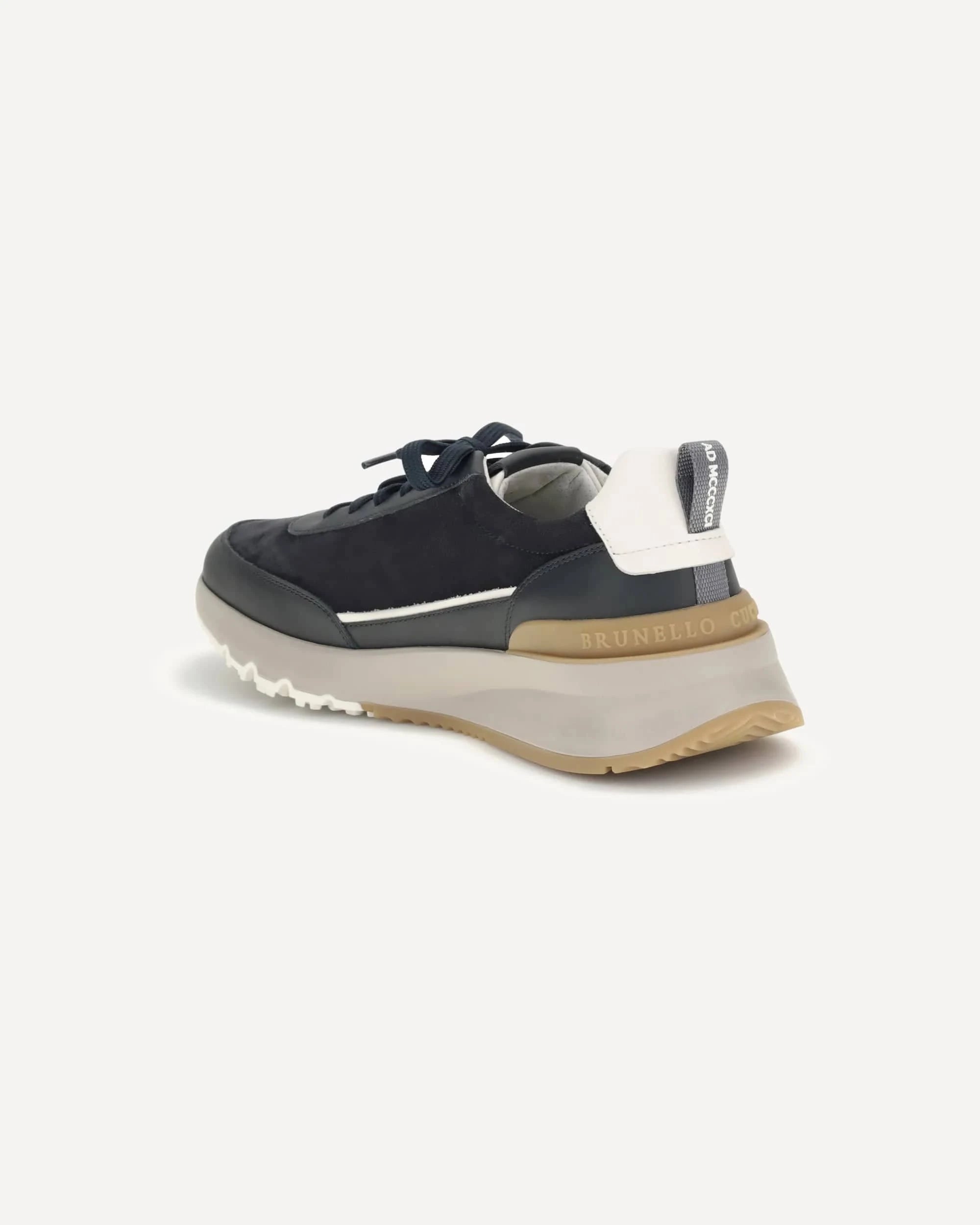 Brunello Cucinelli Black Washed Suede Leather Sneakers