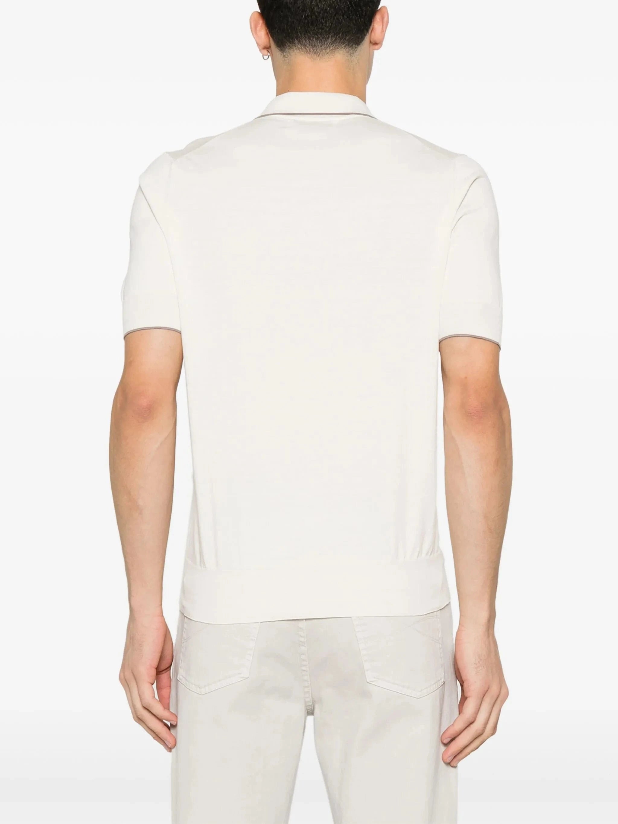 Brunello Cucinelli Contrast-Trim Cotton Polo Shirt