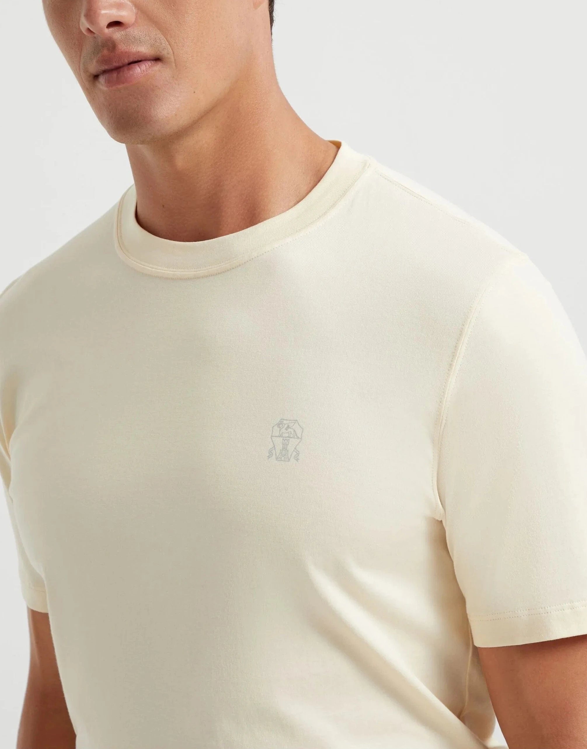 Brunello Cucinelli Cotton Logo Crewneck T-Shirt