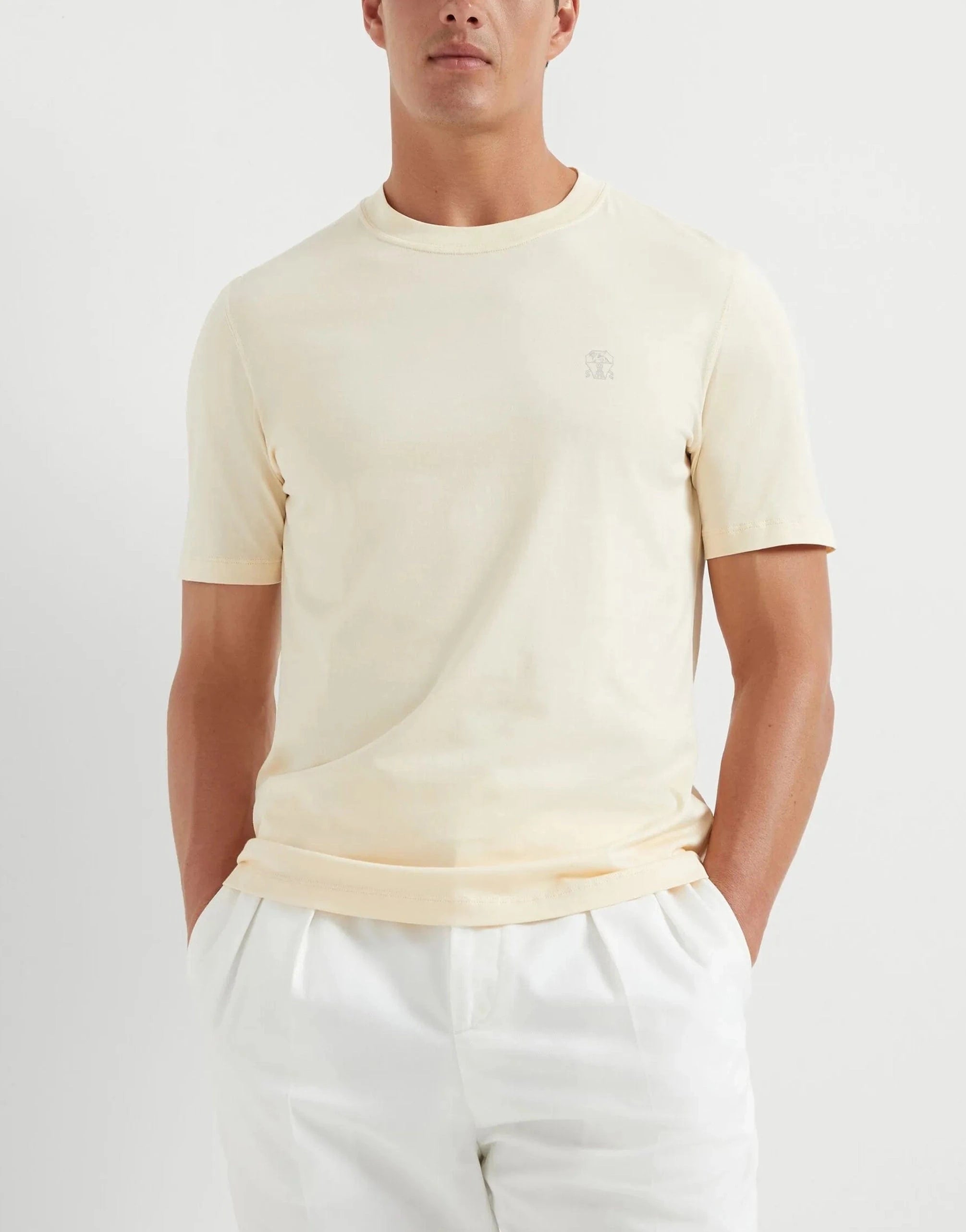 Brunello Cucinelli Cotton Logo Crewneck T-Shirt