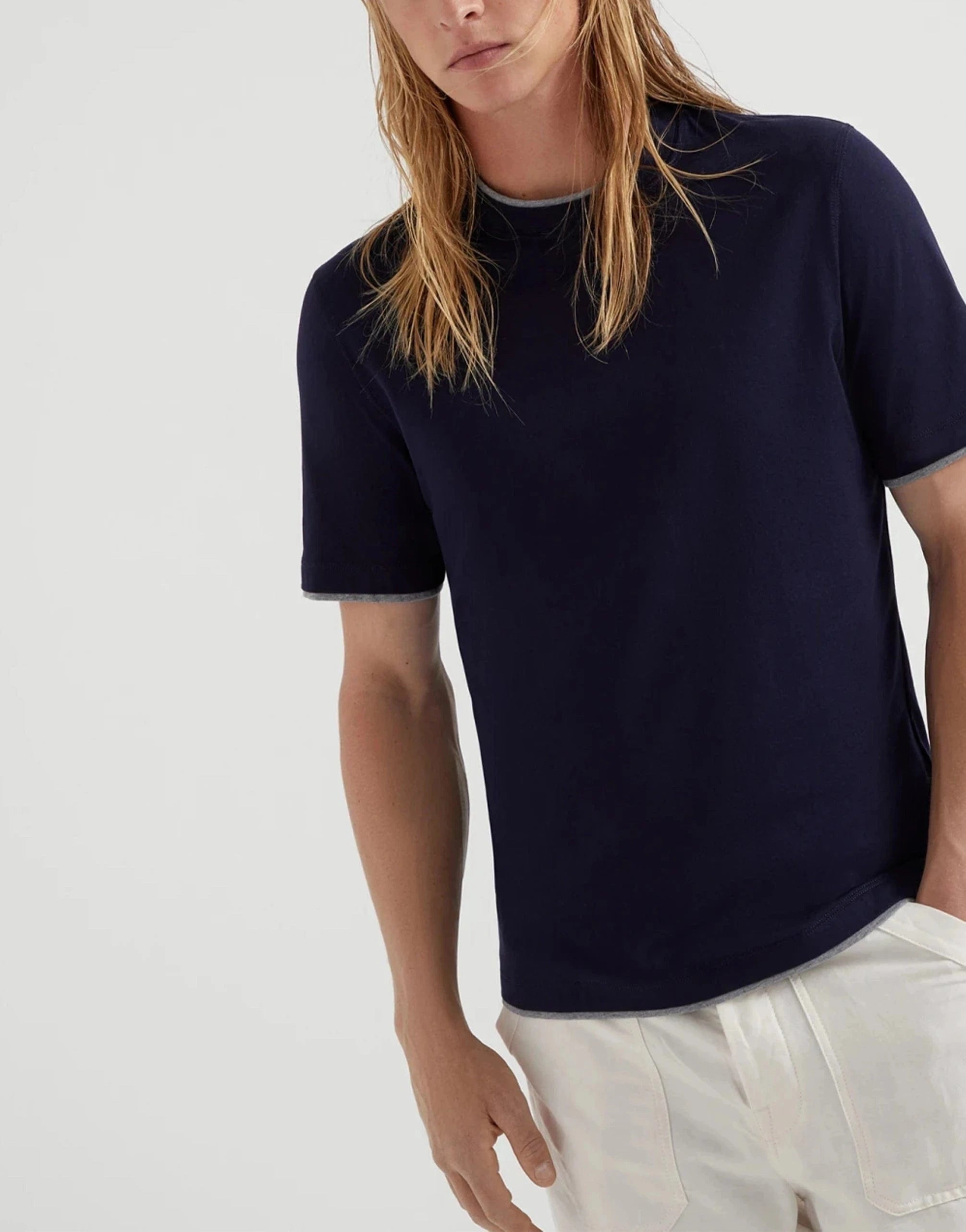 Brunello Cucinelli Faux-Layered Cotton T-Shirt