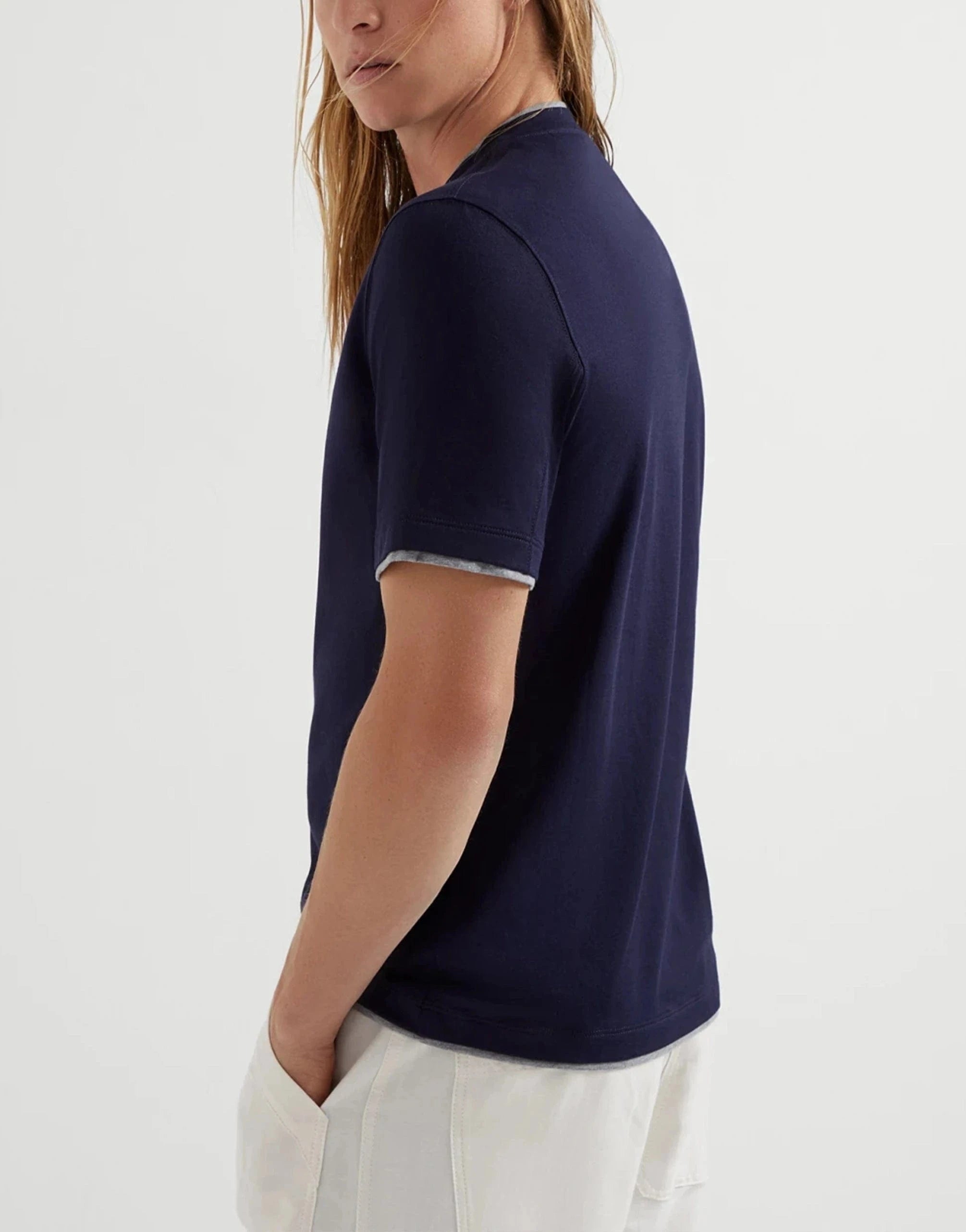 Brunello Cucinelli Faux-Layered Cotton T-Shirt