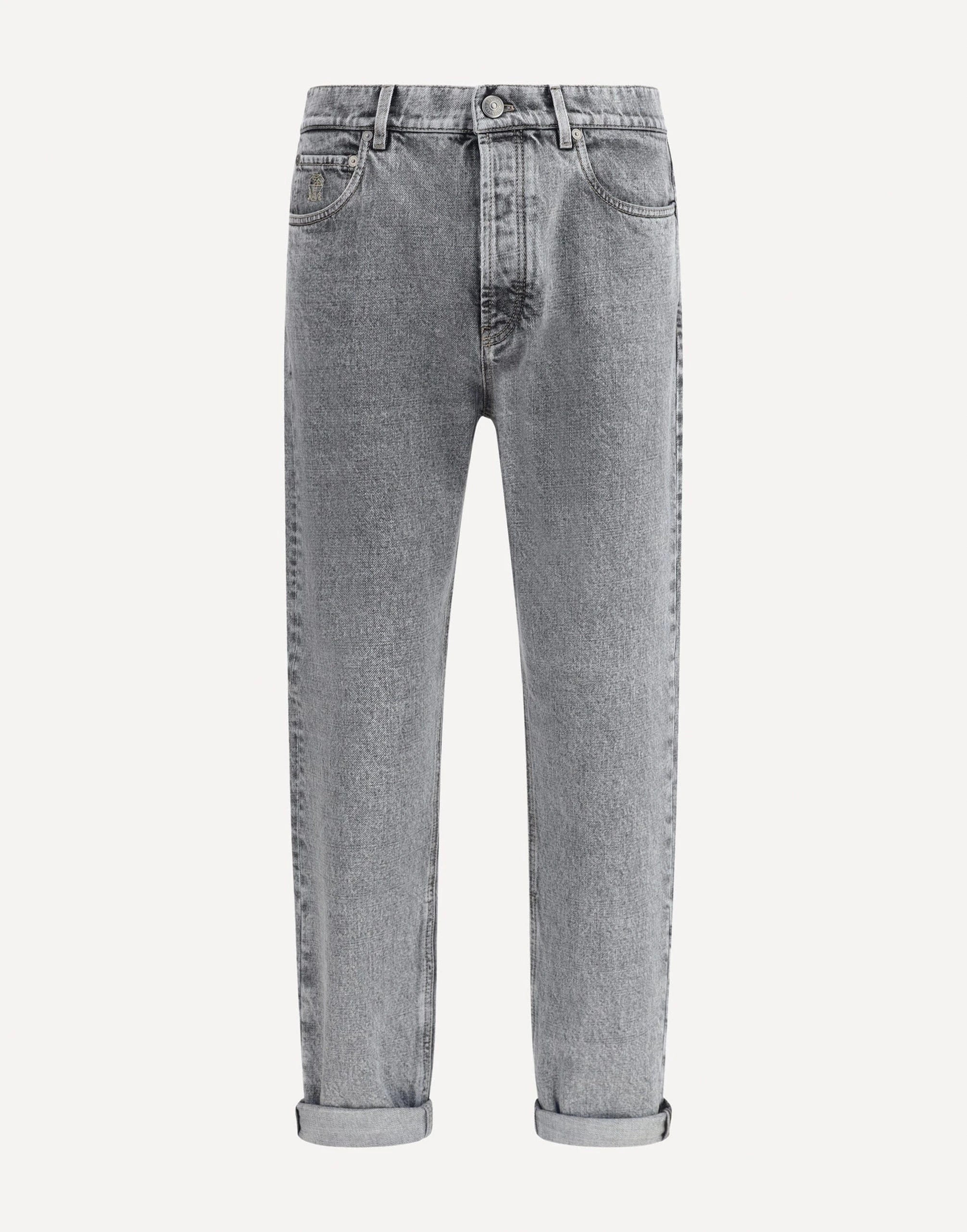 Brunello Cucinelli Grey Denim Iconic Fit Jeans