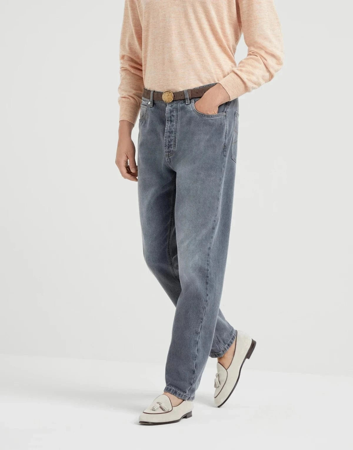 Brunello Cucinelli Greyscale Denim Iconic Jeans