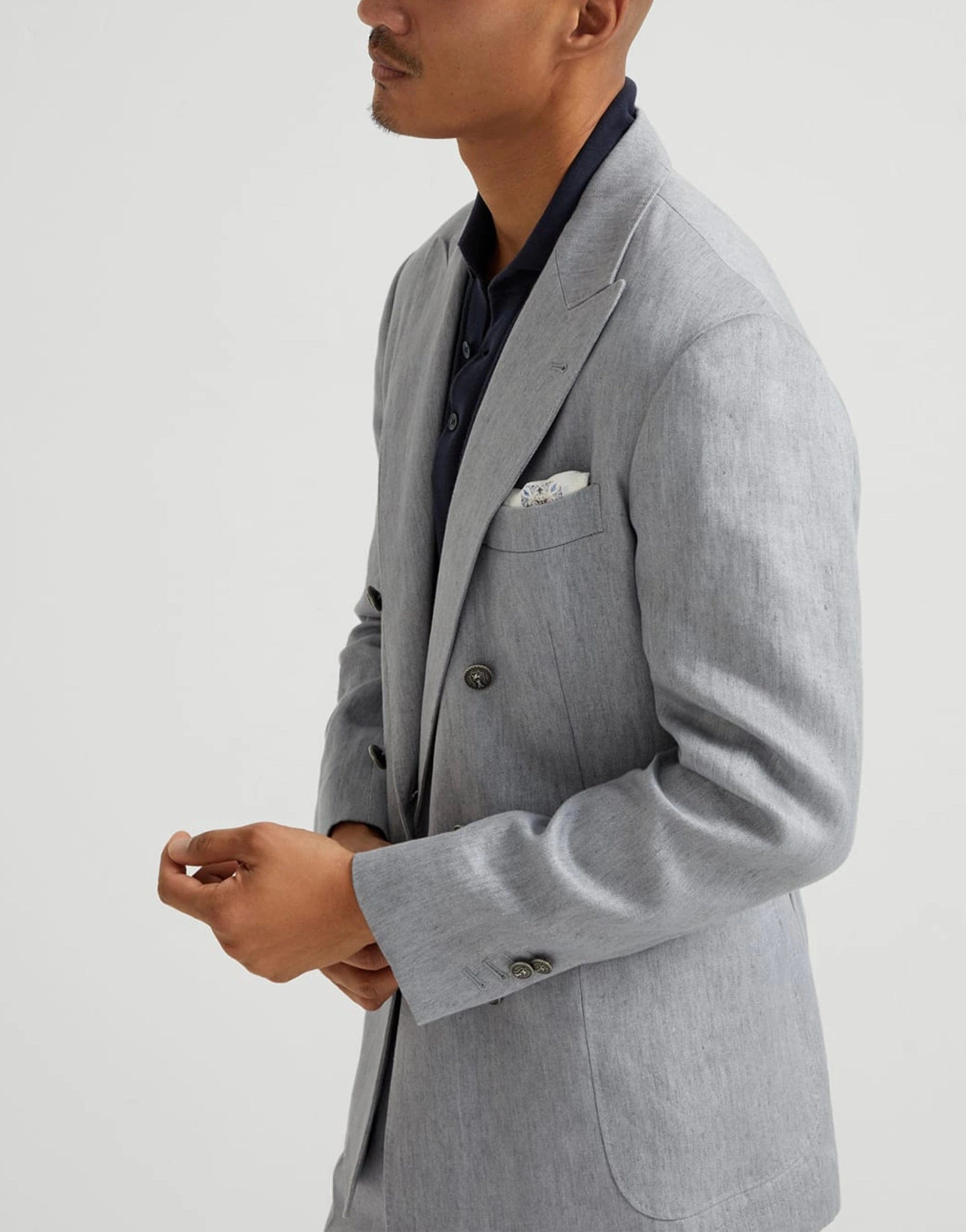 Brunello Cucinelli Jacquard Striped Cotton Knit Polo Shirt