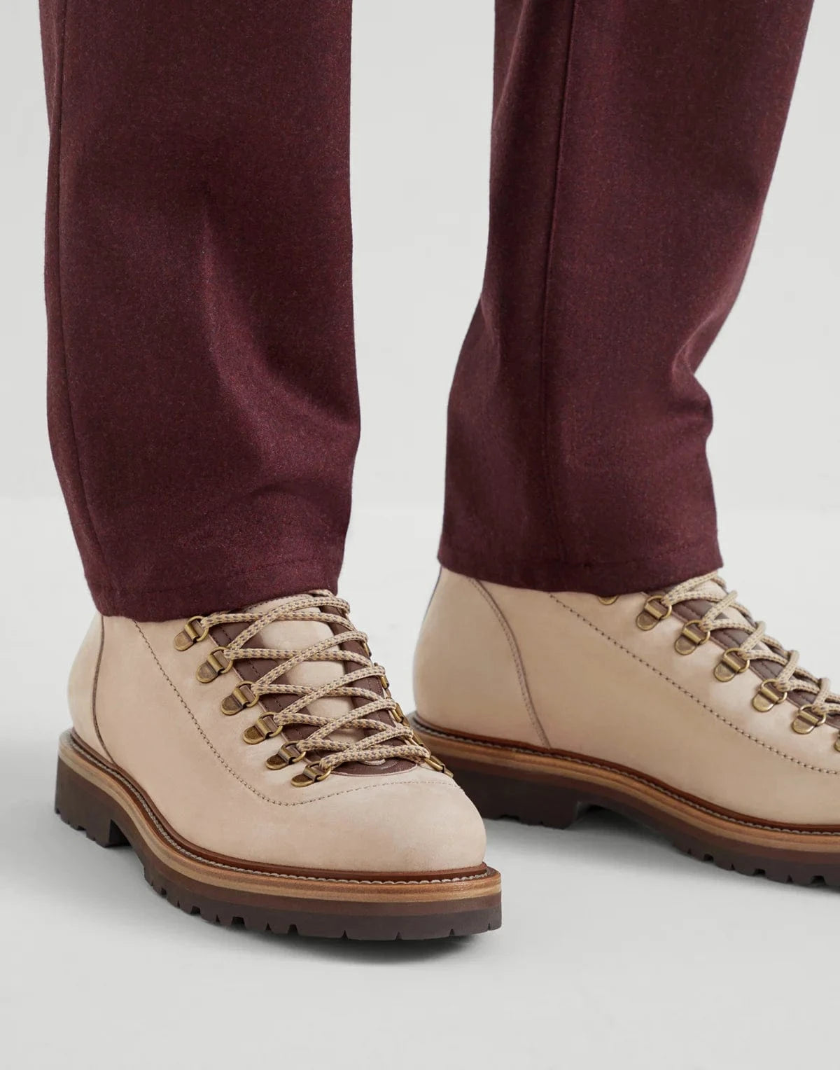 Brunello Cucinelli Nubuck Mountain-Style Ankle Boots