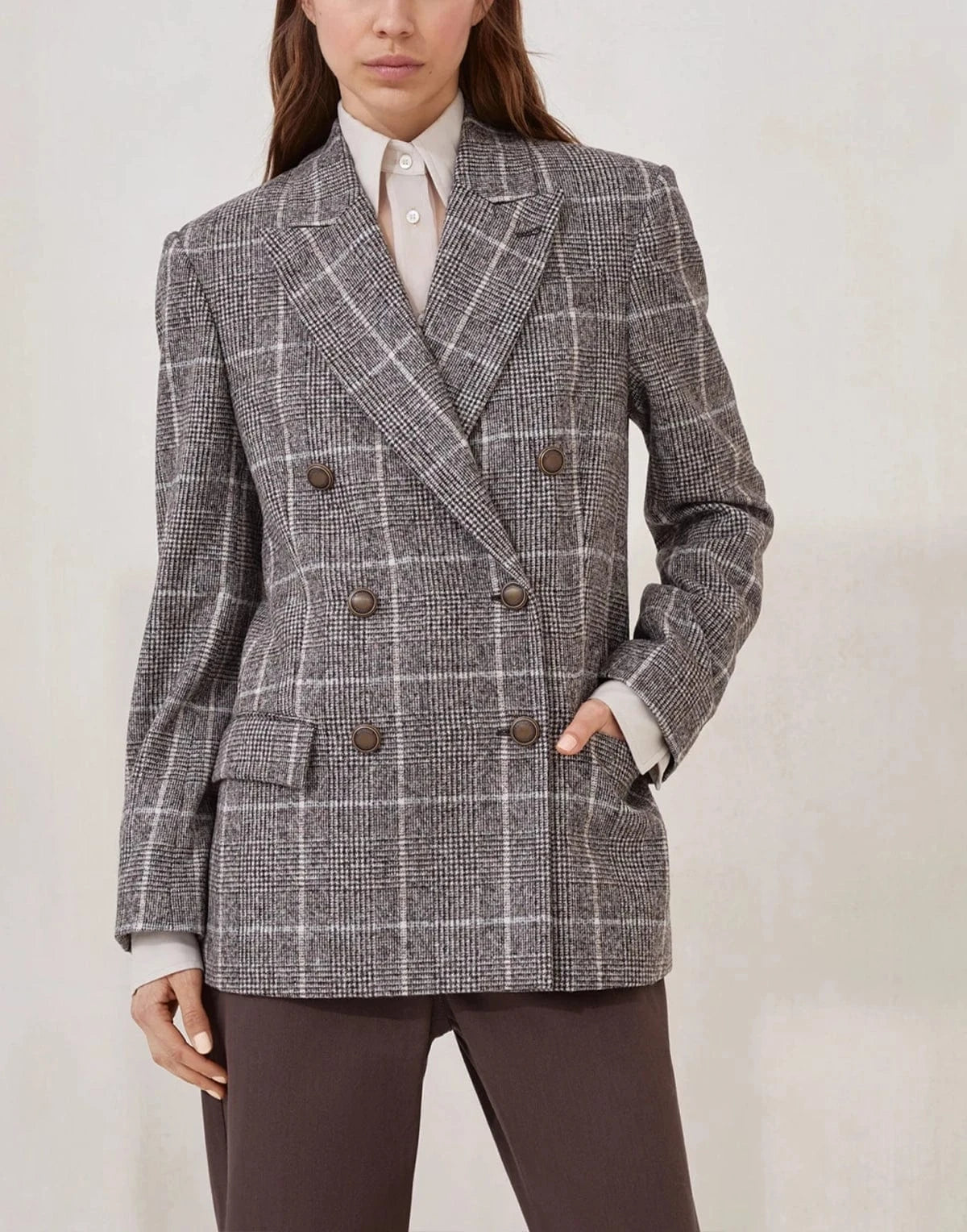 Brunello Cucinelli Prince of Wales Monili Blazer