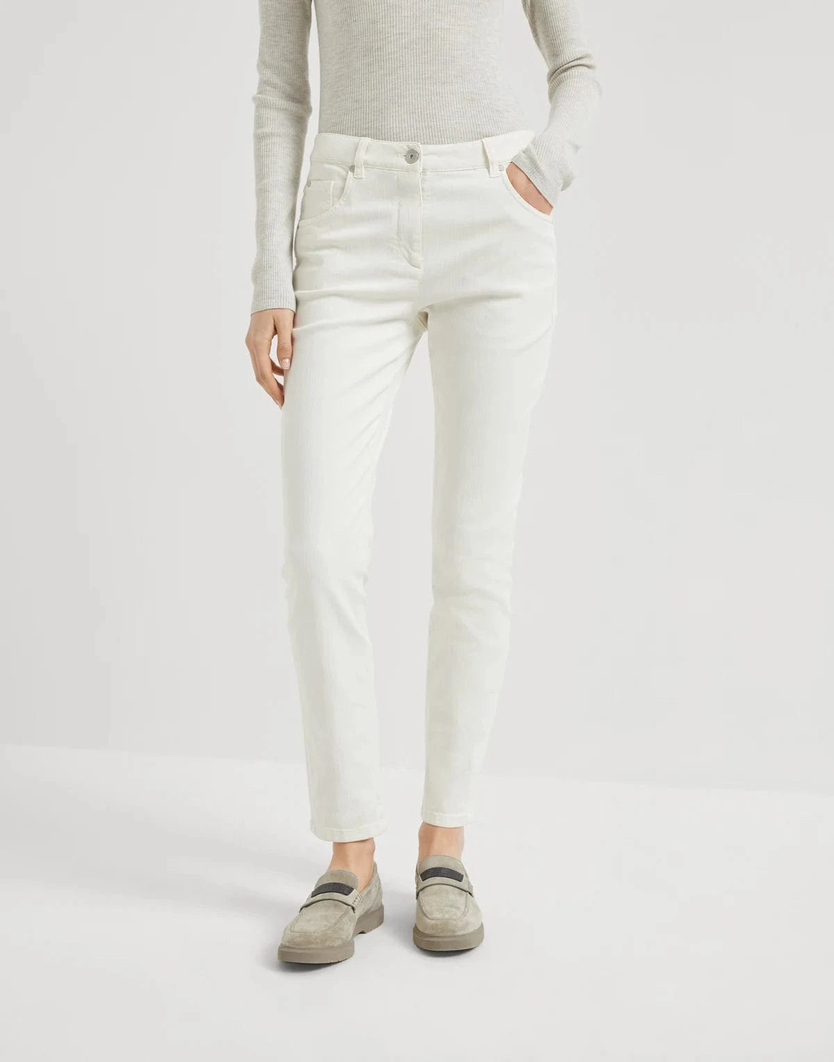 Brunello Cucinelli Stretch Dyed Denim Slim Jeans