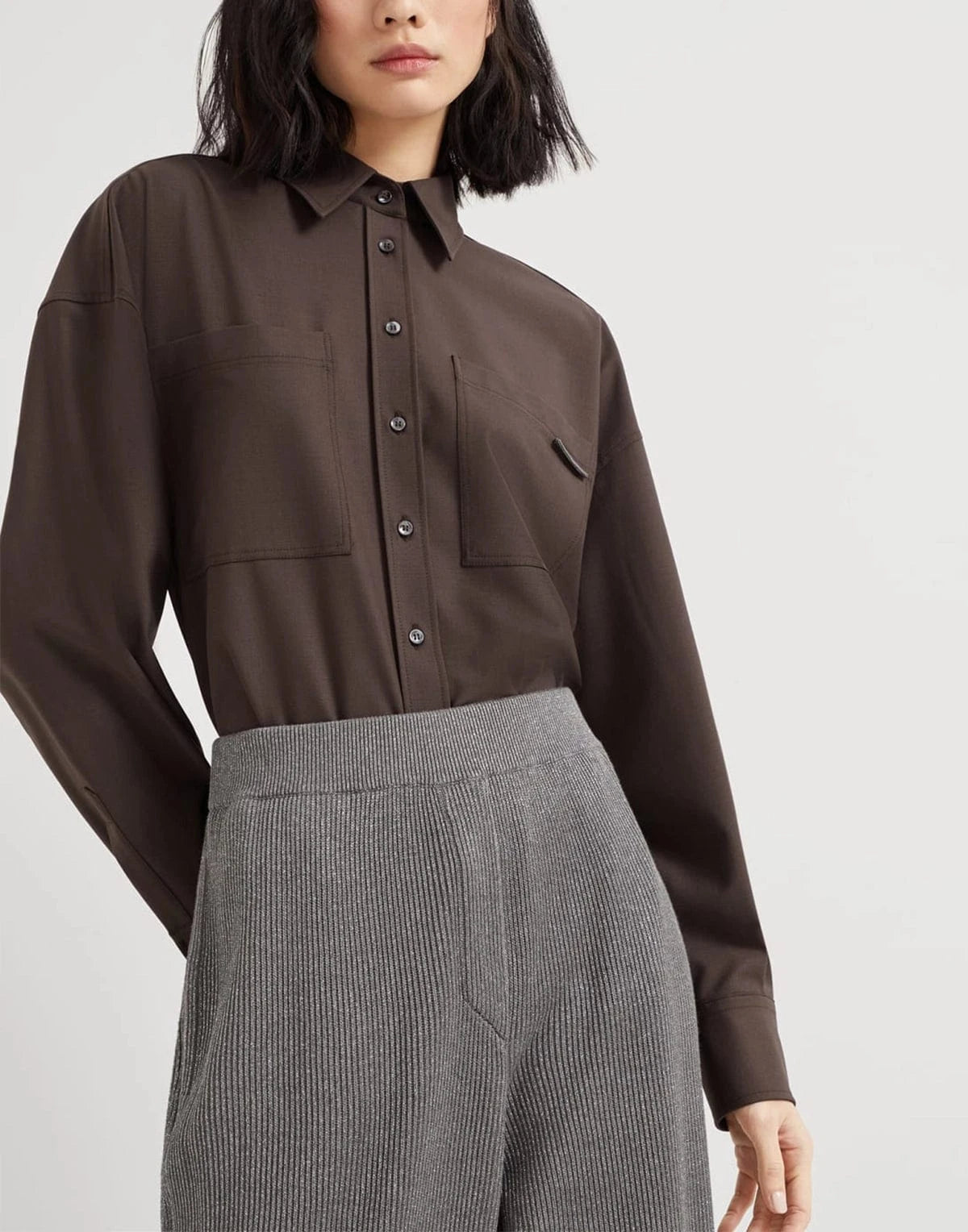 Brunello Cucinelli Vanisé Sparkling Rib Knit Trousers
