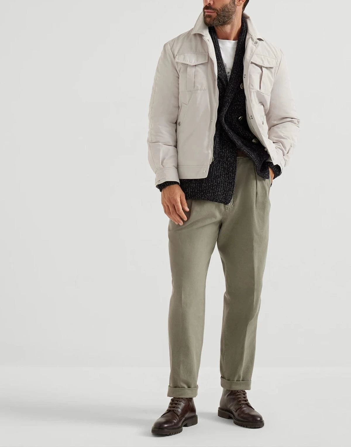 Brunello Cucinelli White Anamnesis-Print Cotton T-Shirt