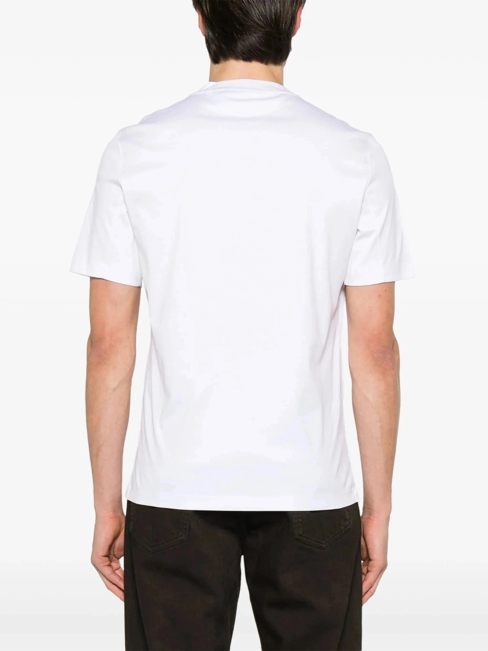 Brunello Cucinelli White Cotton Crewneck Logo T-Shirt
