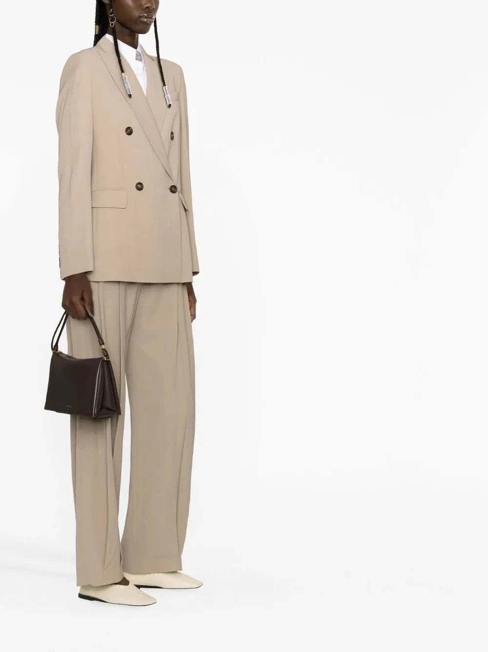 Brunello Cucinelli Wool Blend Double-Breasted Blazer Jacket