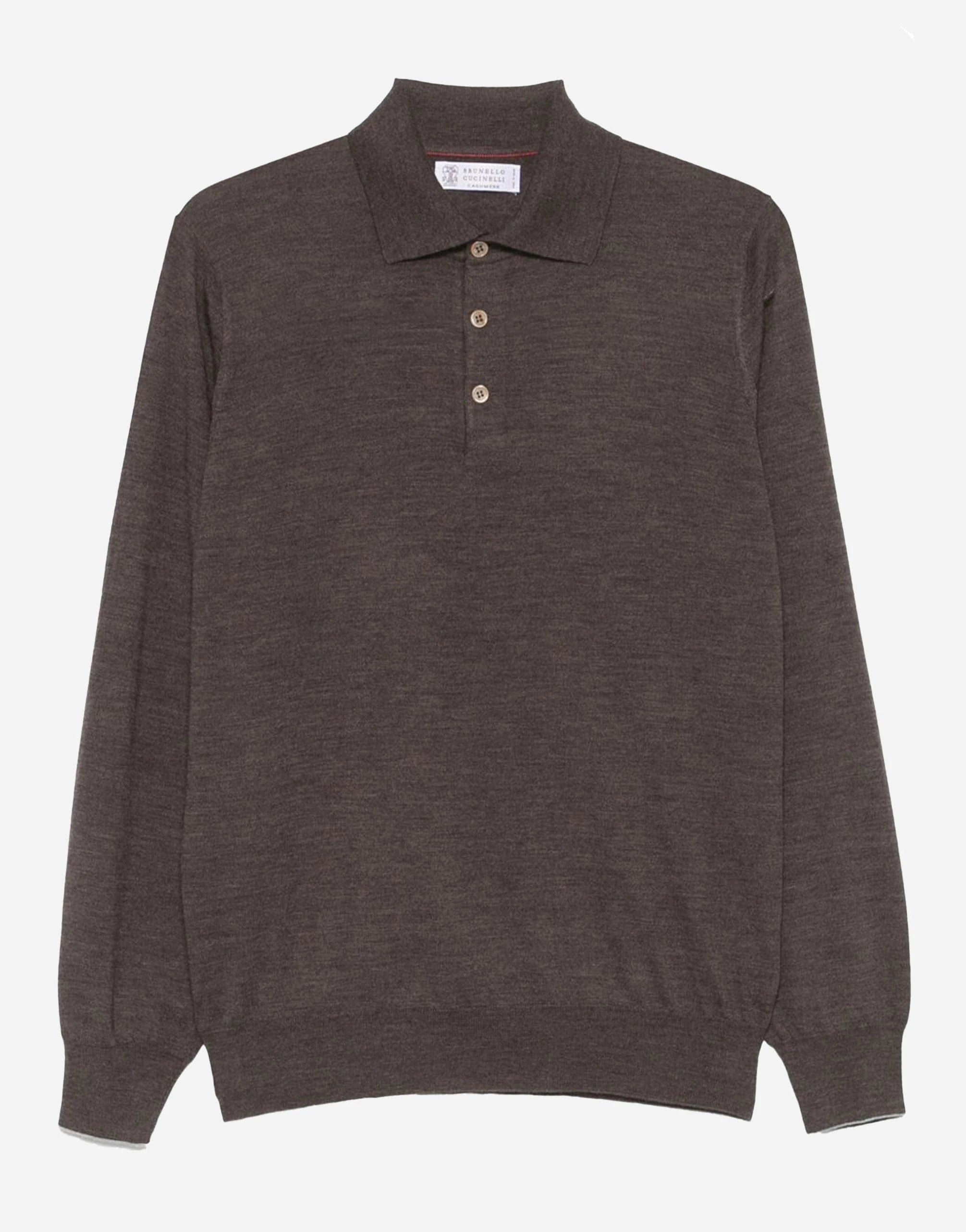 Brunello Cucinelli Wool-Cashmere Blend Knit Polo Shirt