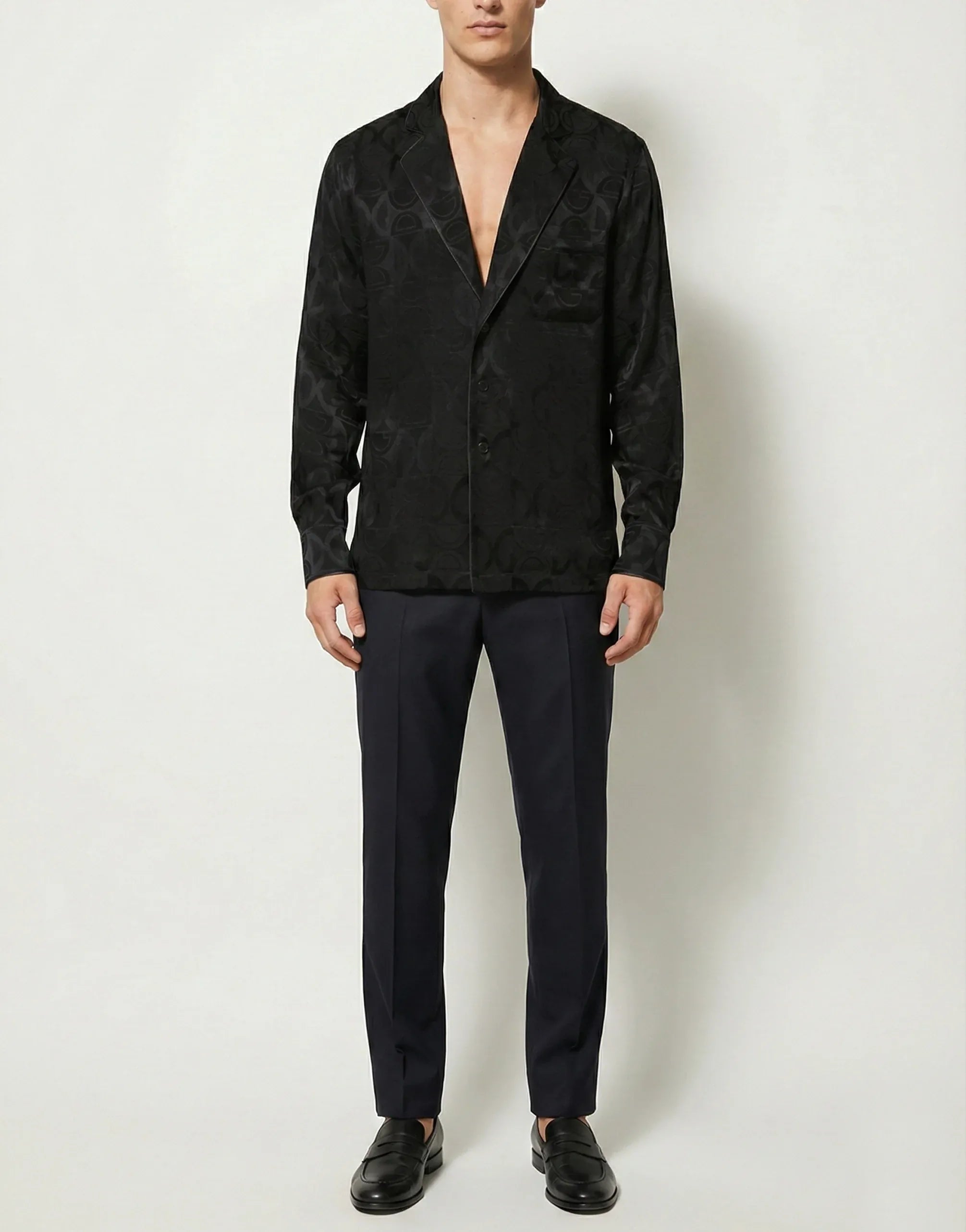 Dolce
Gabbana All-Over DG Logo Silk Shirt