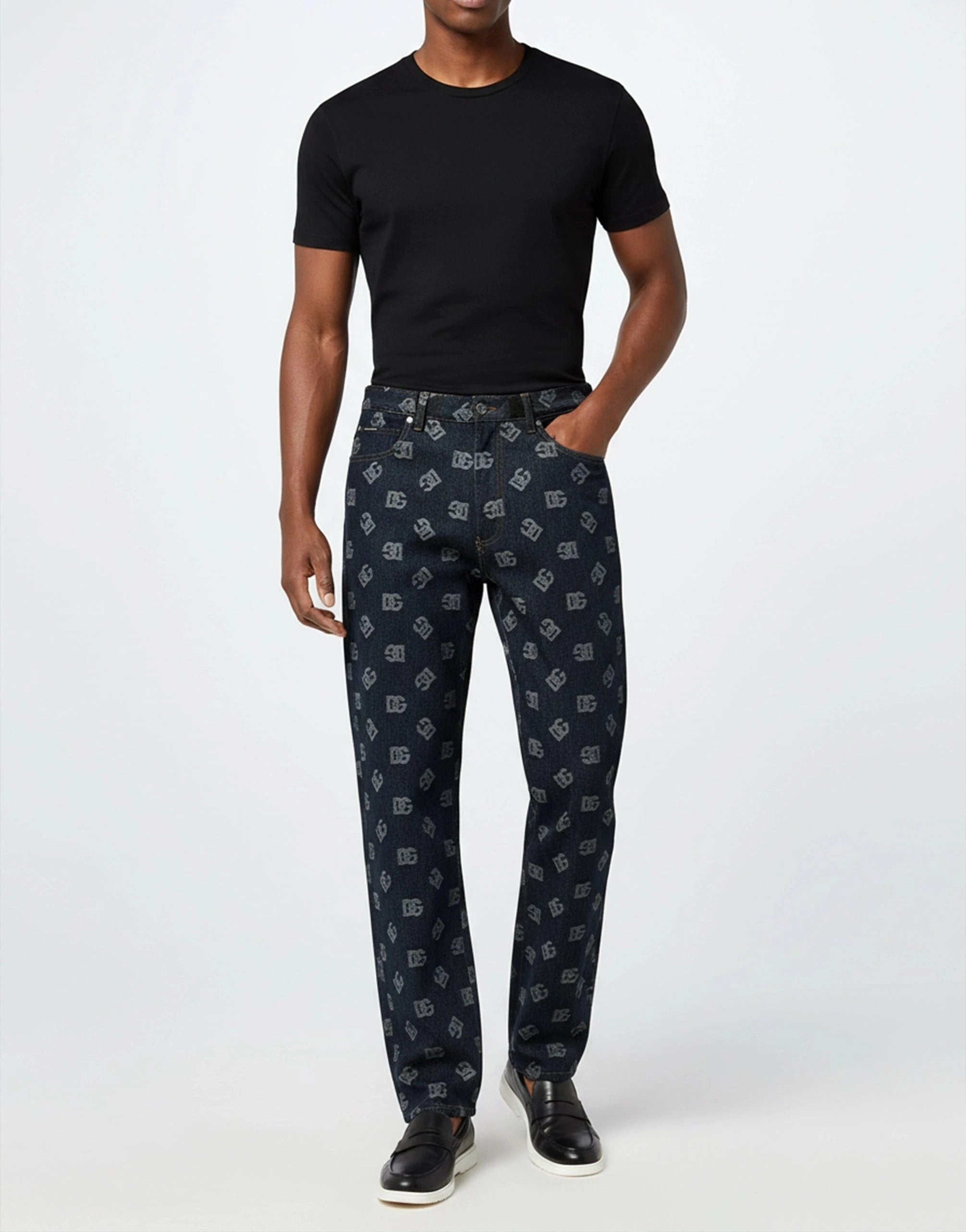 Dolce 
Gabbana All-Over Logo Denim Jeans