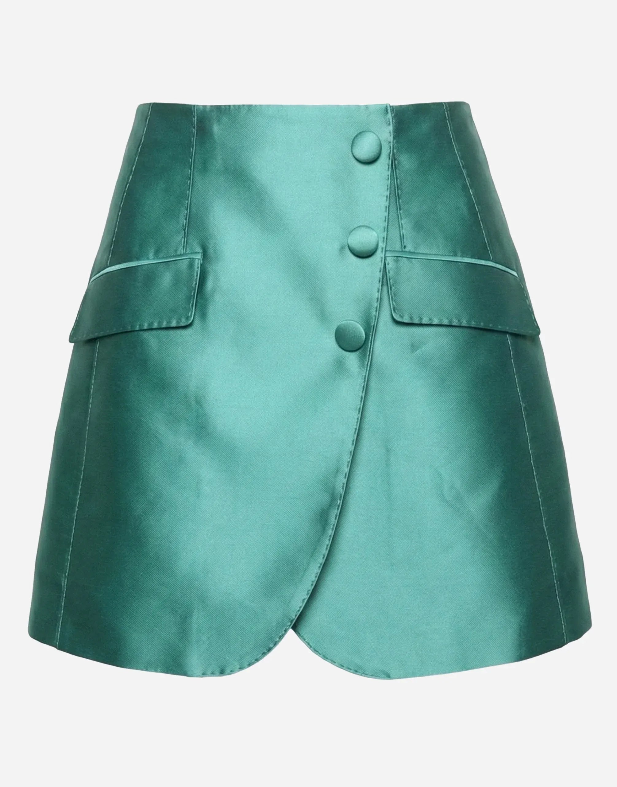 Dolce
Gabbana Asymmetric Silk-Blend Satin Mini Skirt
