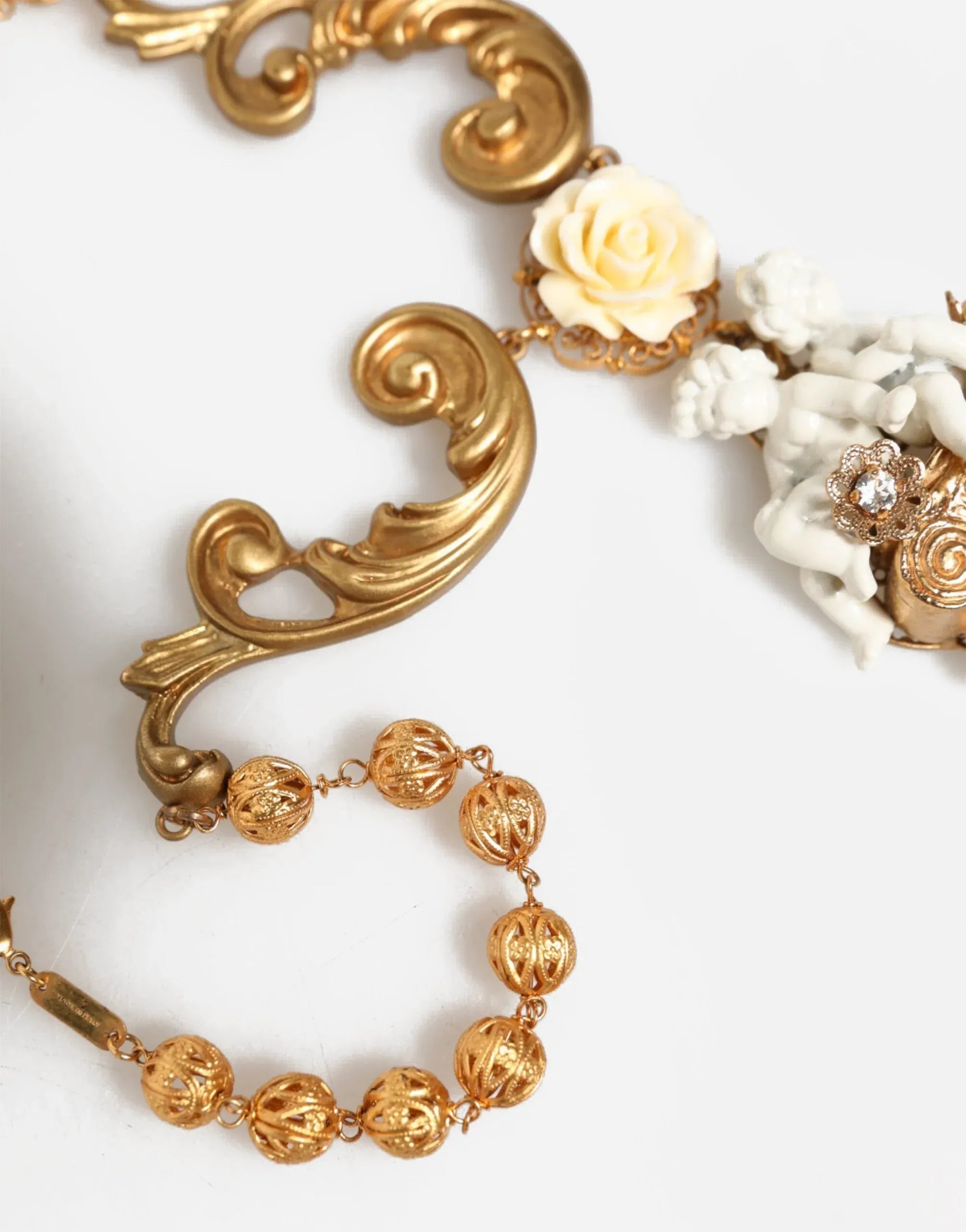 Dolce
Gabbana Baroque Cherubim Rose Cameo Necklace