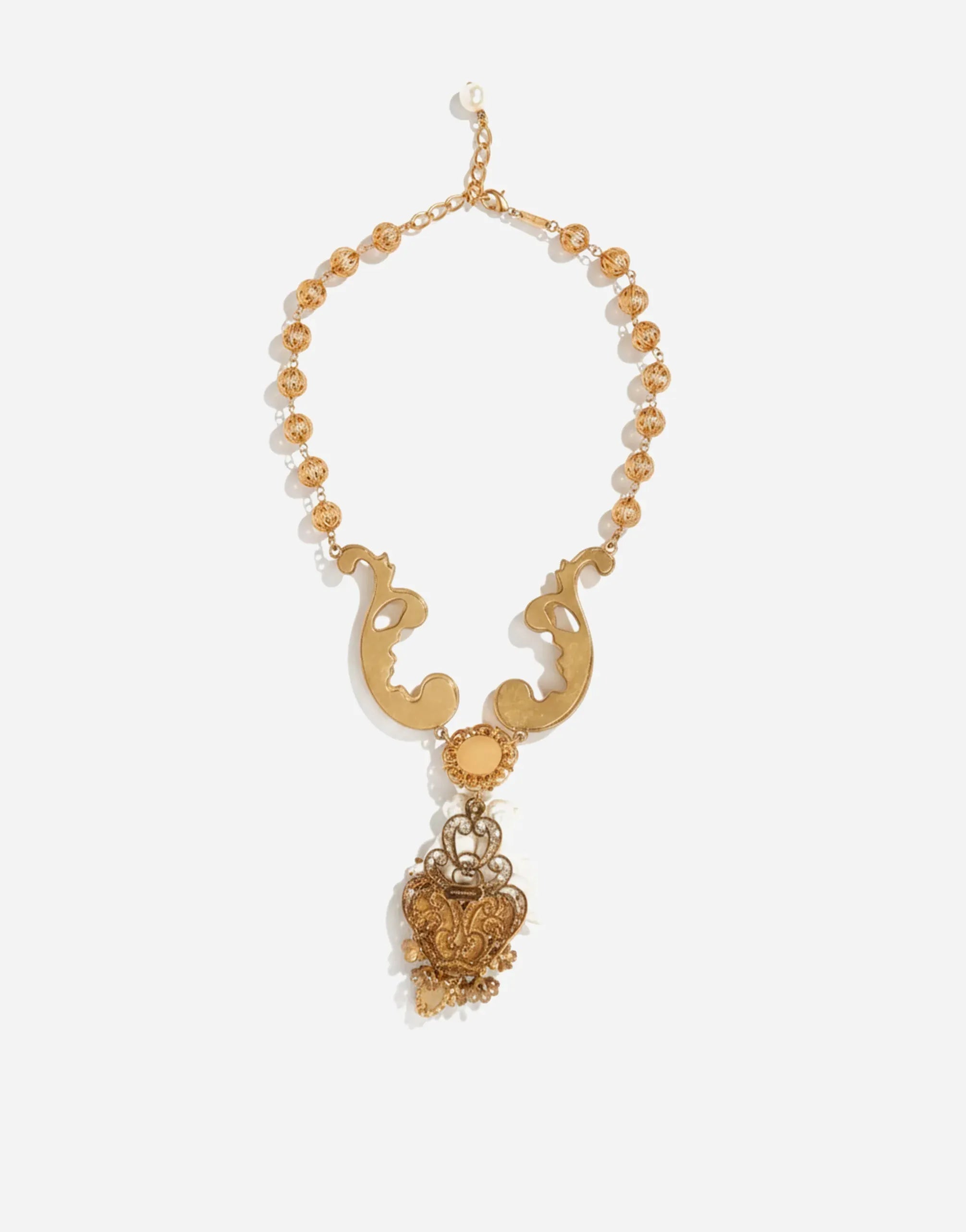 Dolce
Gabbana Baroque Cherubim Rose Cameo Necklace