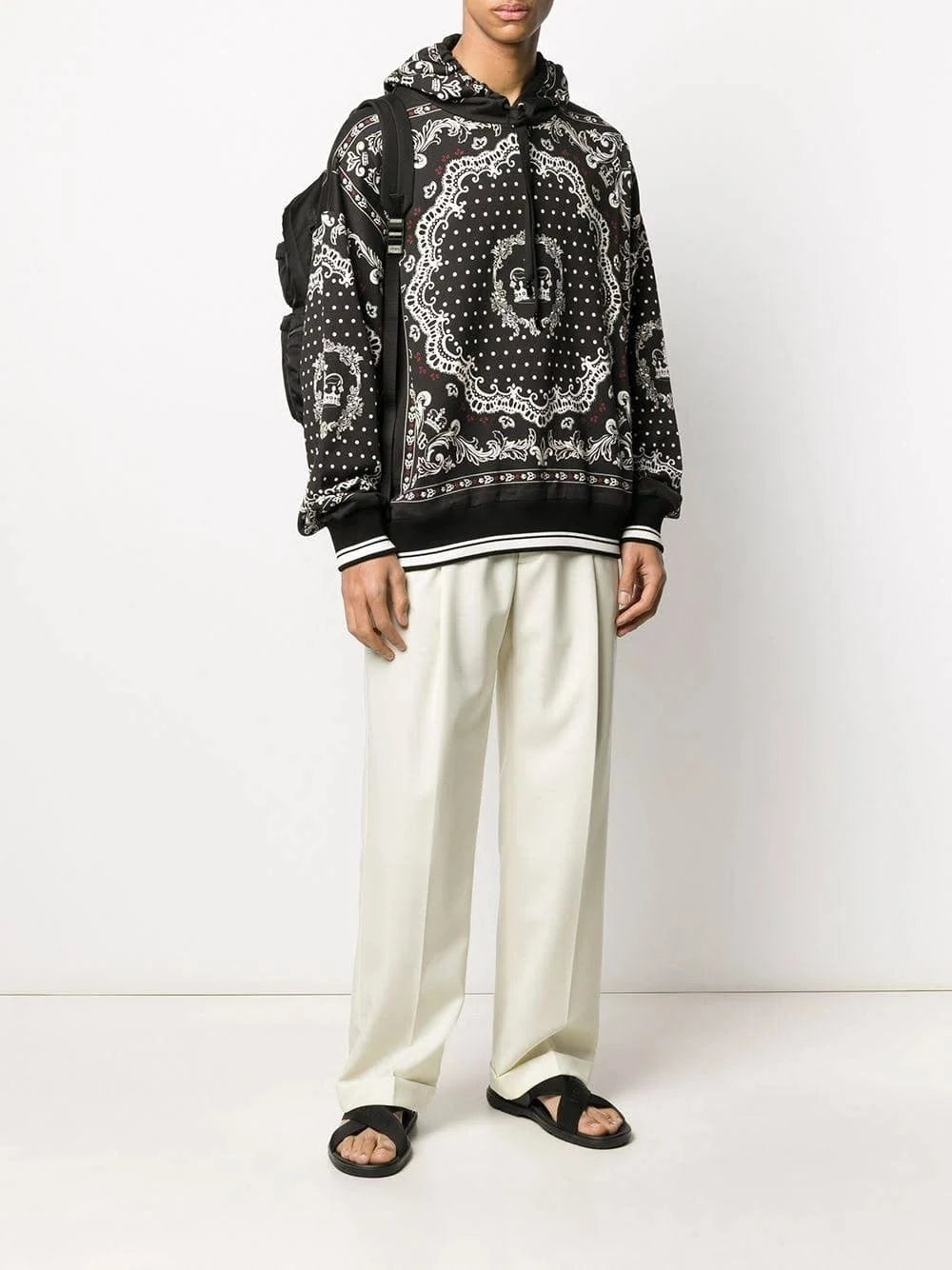 Dolce 
Gabbana Black And White Bandana Hoodie