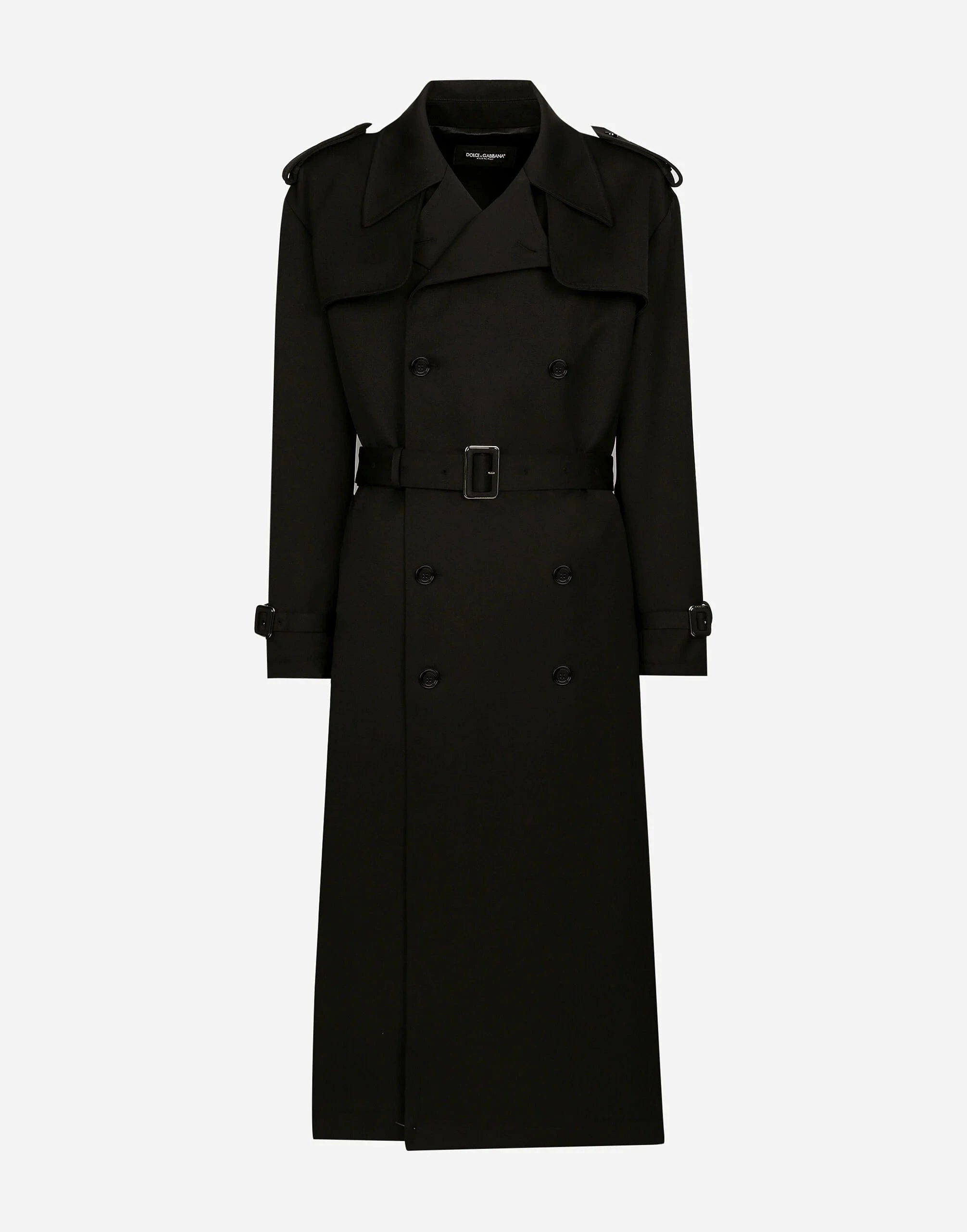 Dolce
Gabbana Black Double-Breasted Wool Coat
