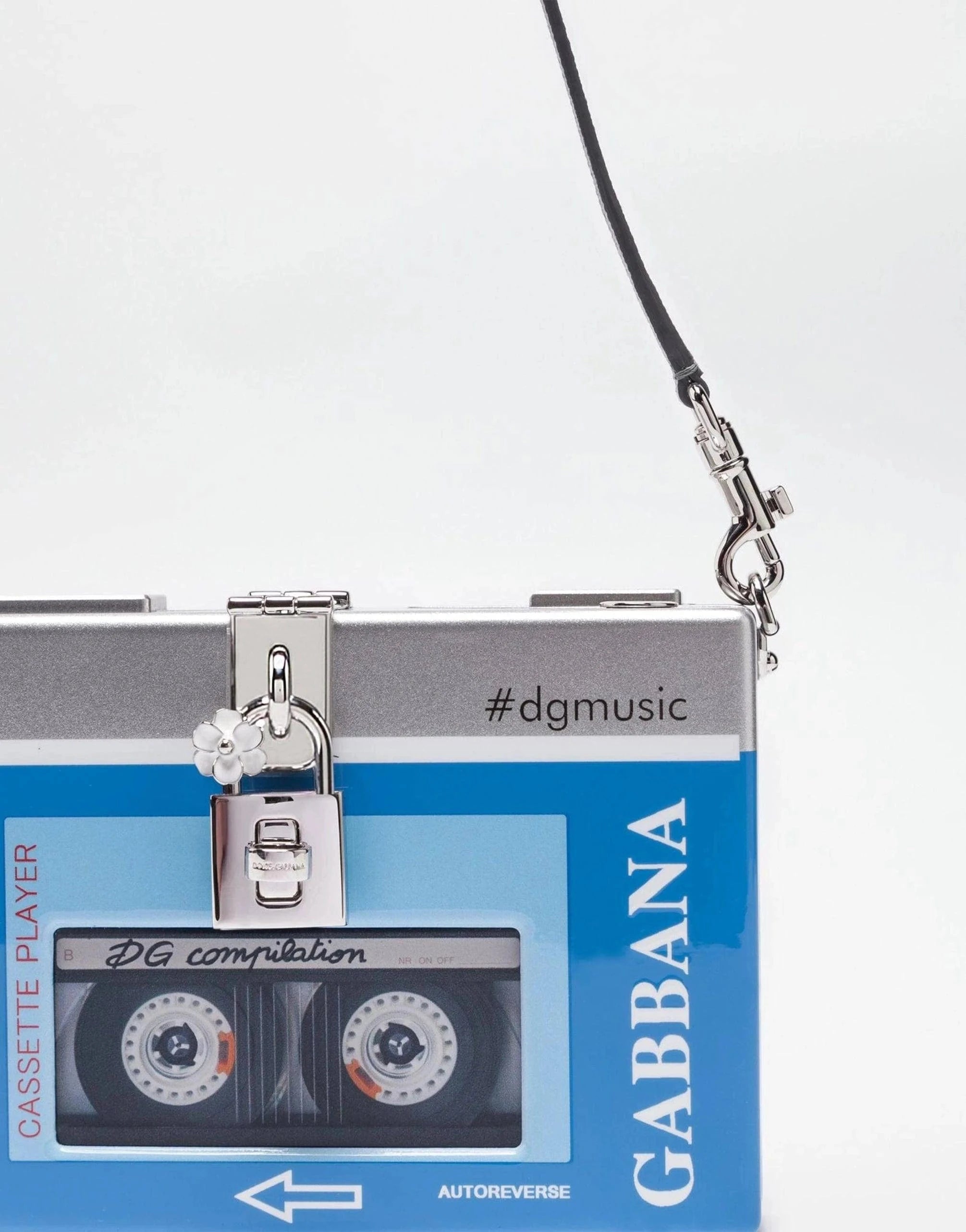 Dolce
Gabbana Box Walkman Wood Leather Clutch Bag