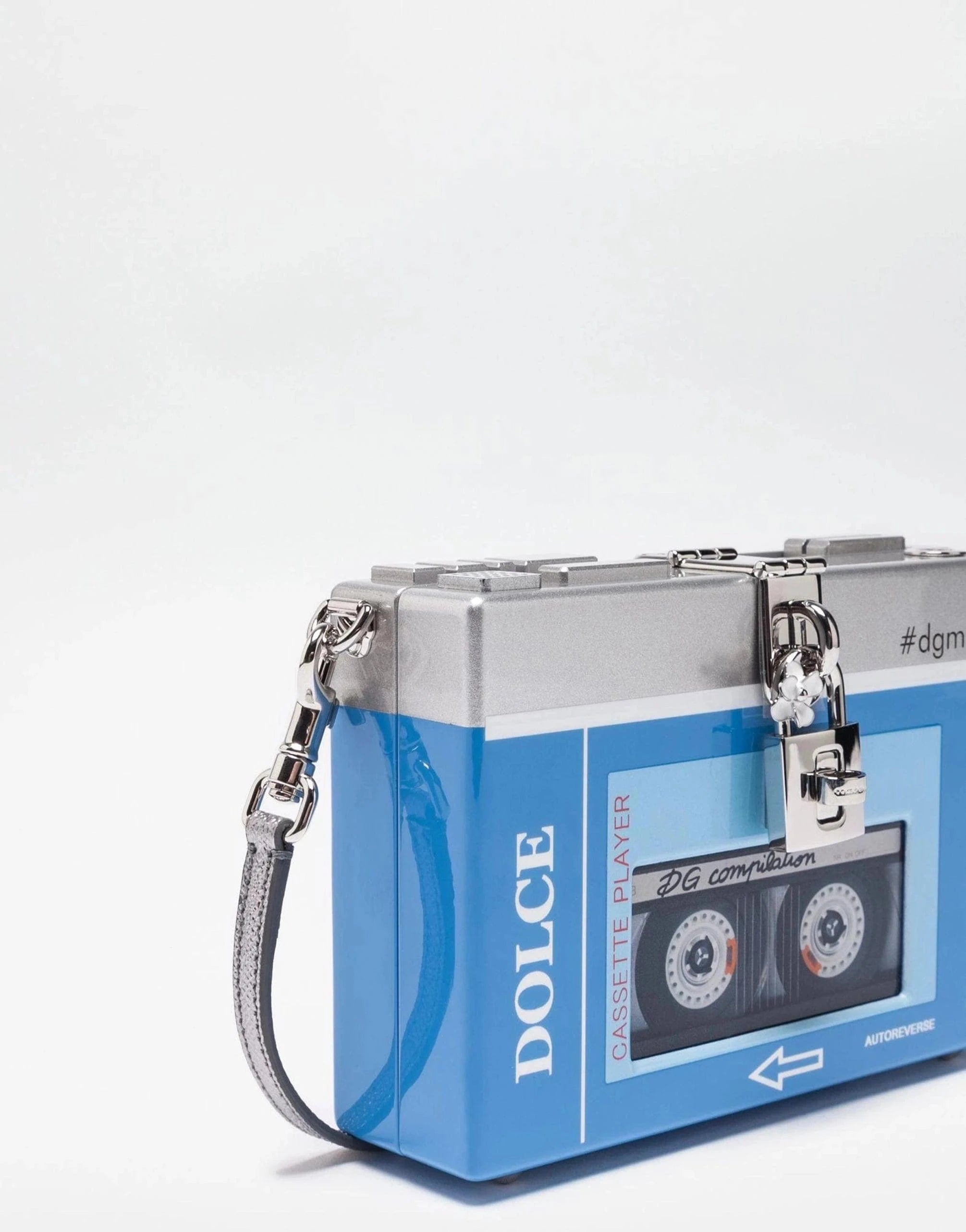 Dolce
Gabbana Box Walkman Wood Leather Clutch Bag