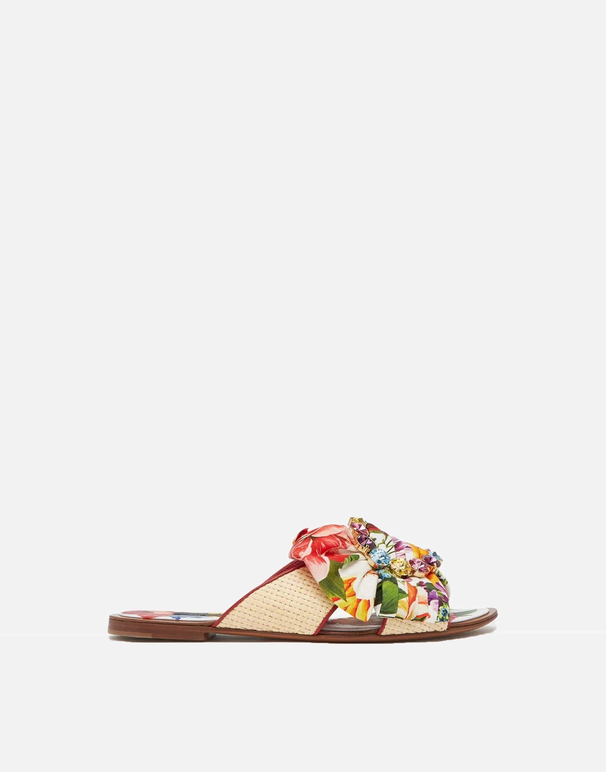 Dolce
Gabbana Braided Raffia Embellished Slides