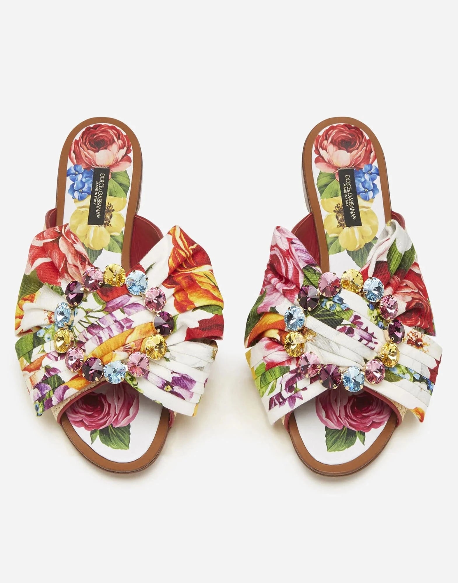 Dolce
Gabbana Braided Raffia Embellished Slides