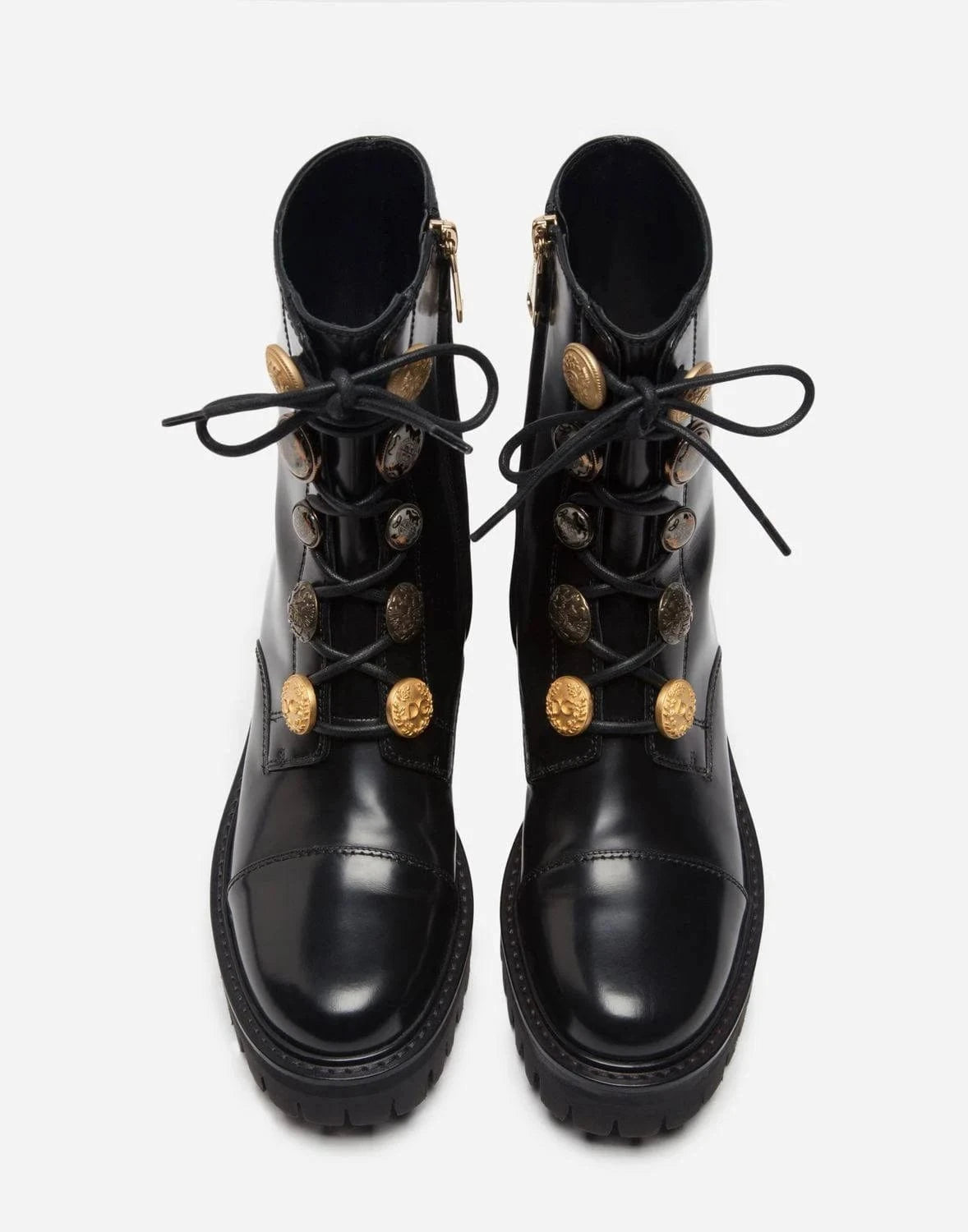 Dolce
Gabbana Button Adorned Leather Ankle Boots
