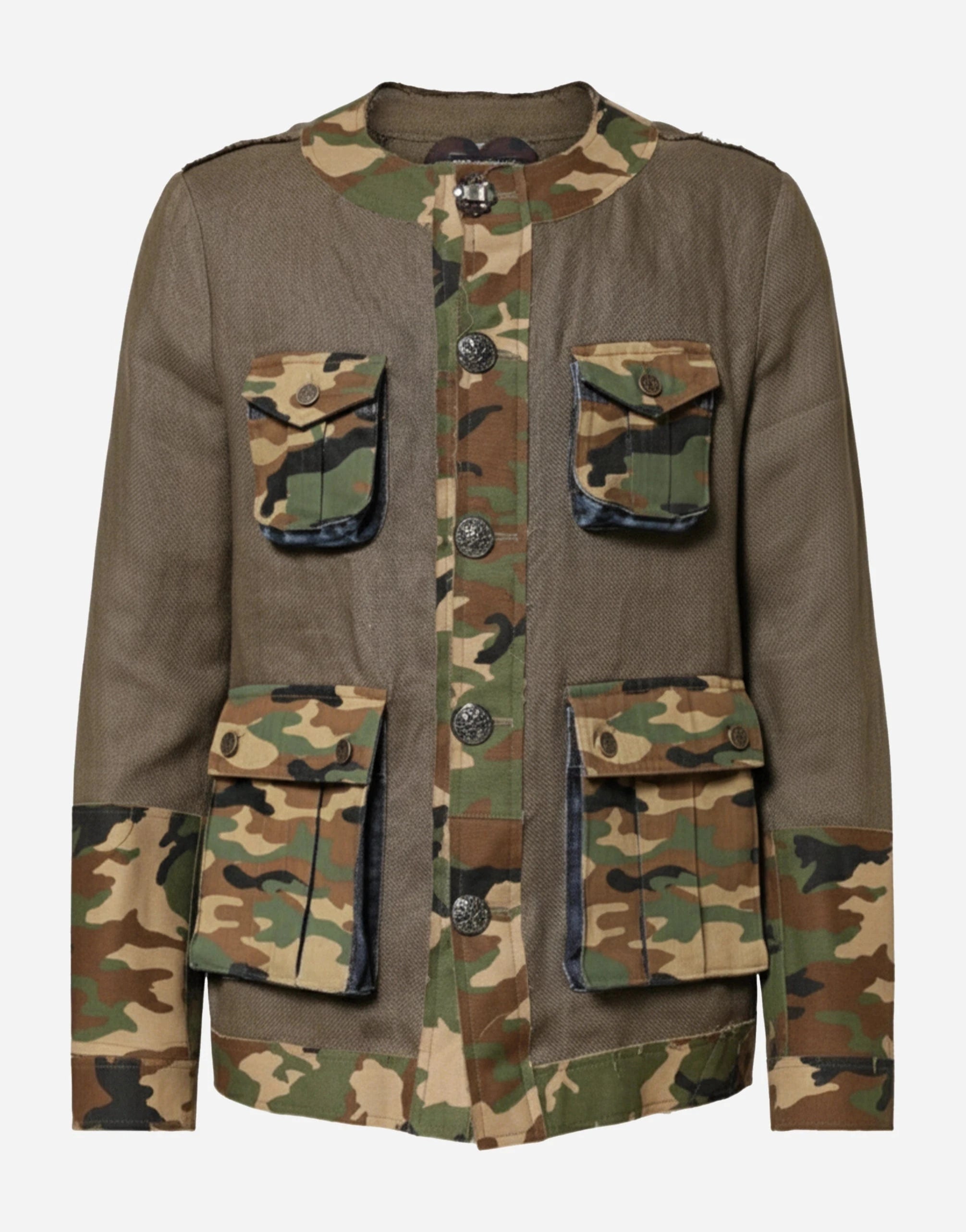 Dolce
Gabbana Camo Print Linen-Blend Jacket