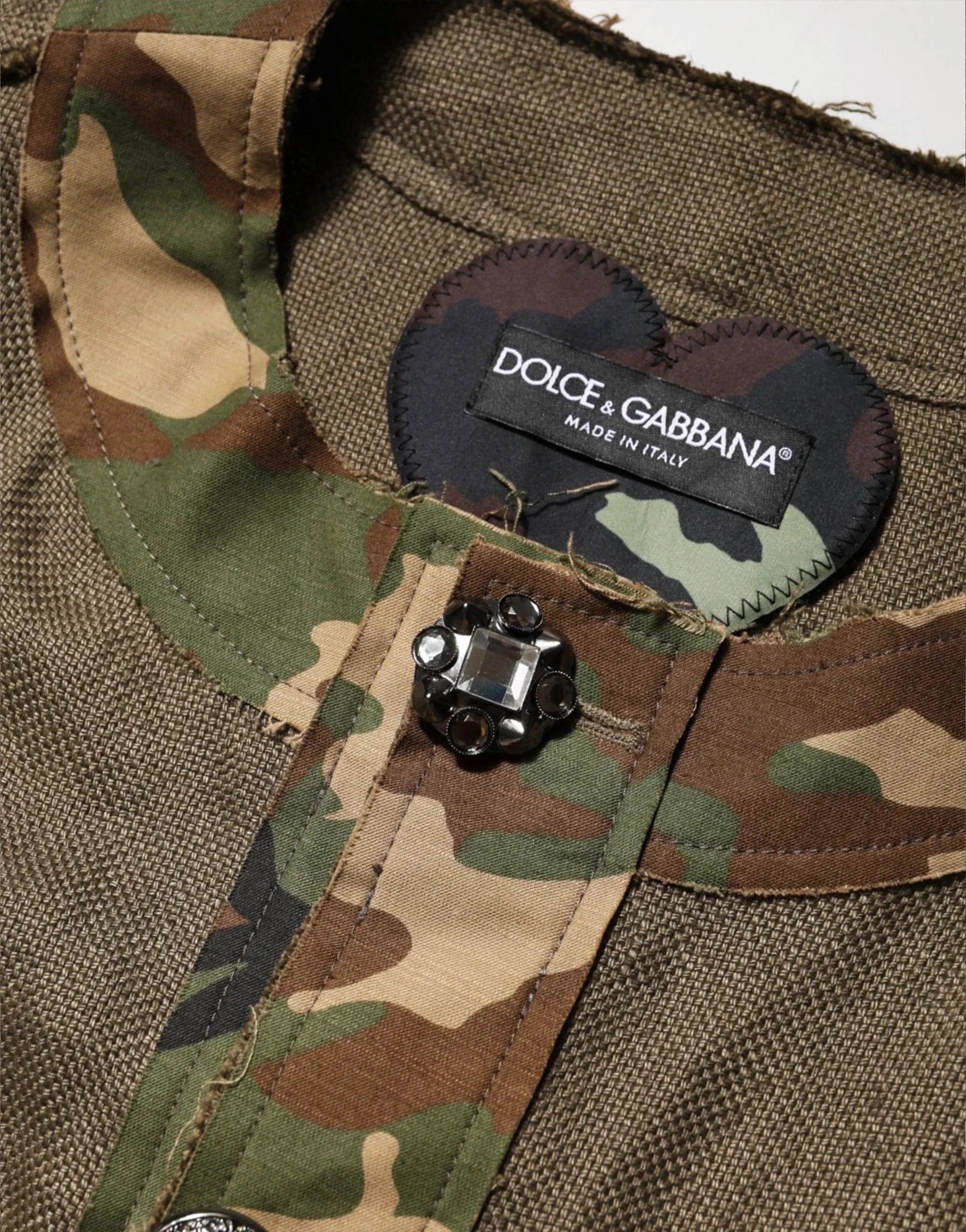 Dolce
Gabbana Camo Print Linen-Blend Jacket