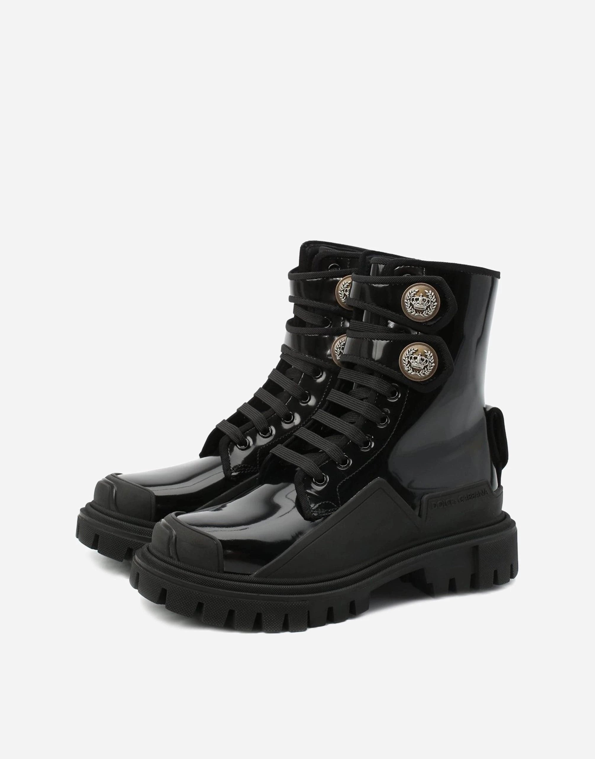 Dolce
Gabbana Coin-Embellished Ankle Boots
