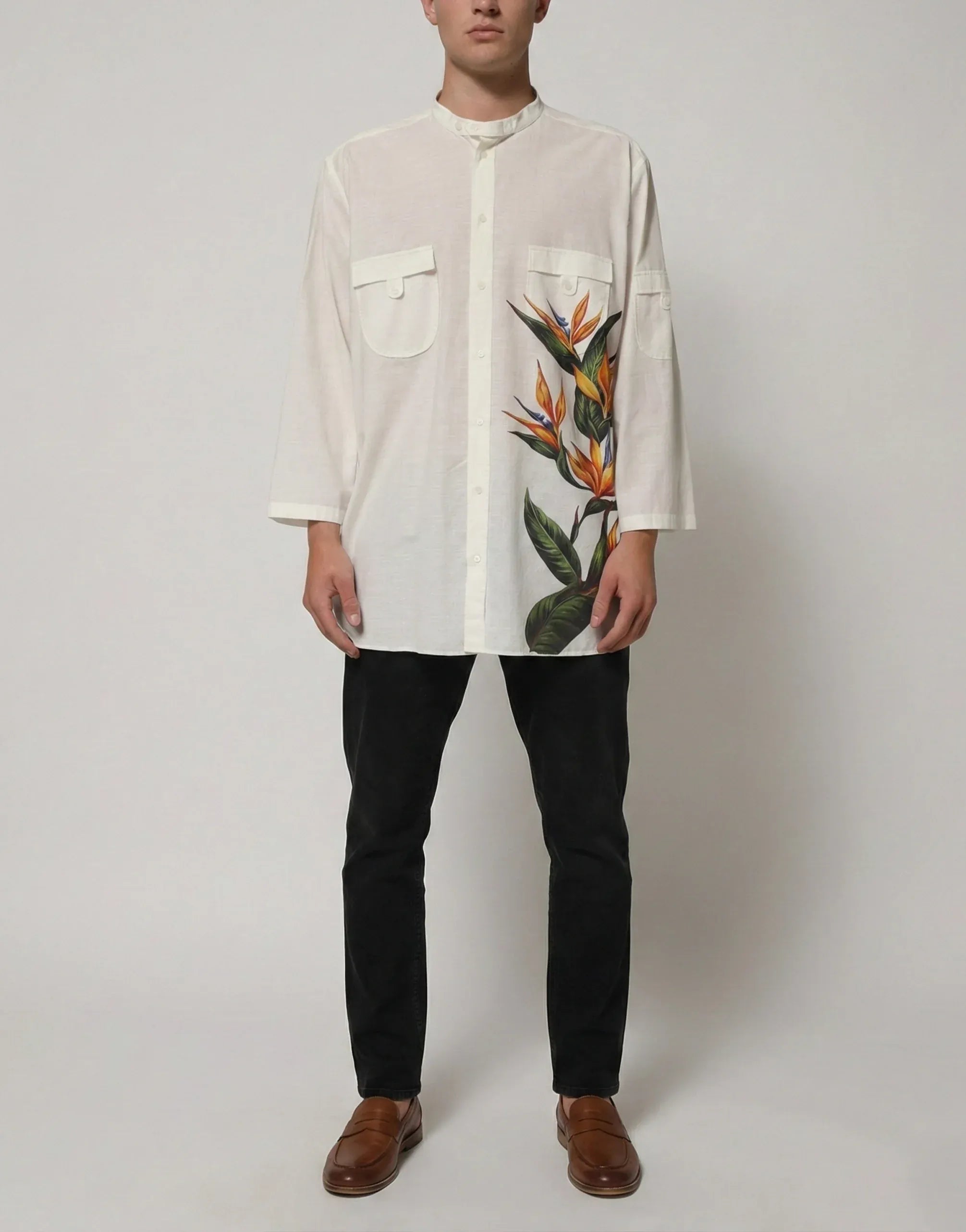 Dolce
Gabbana Cotton Floral-Print Shirt