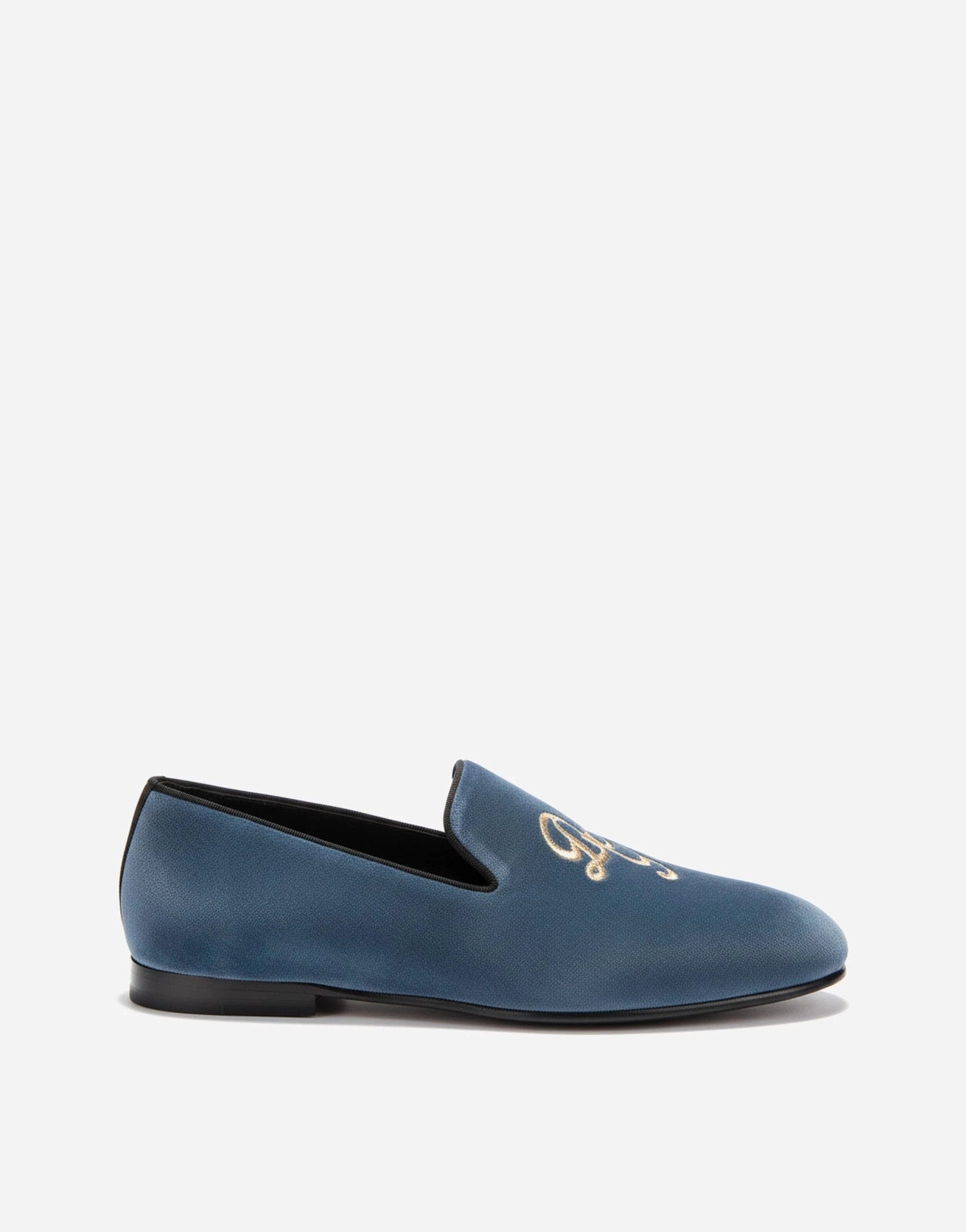 Dolce
Gabbana DG Logo Embroidered Velvet Loafers