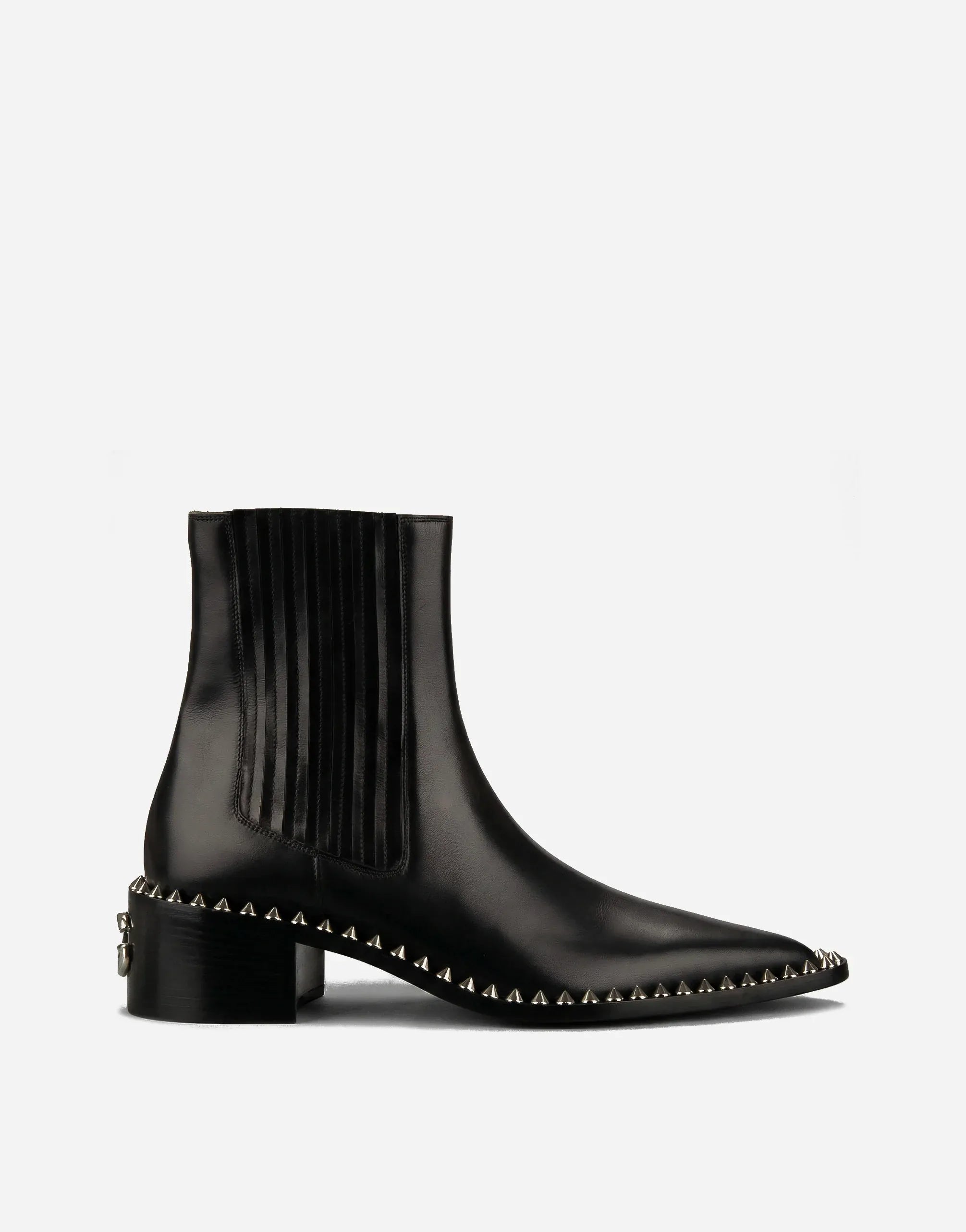 Dolce
Gabbana DG Metal Logo Studs Leather Boots