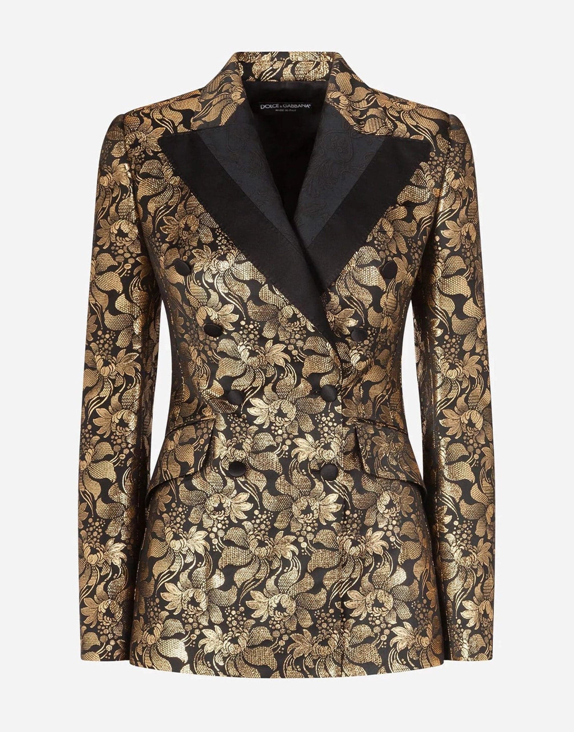 Dolce
Gabbana Double-Breasted Lamé Jacquard Jacket