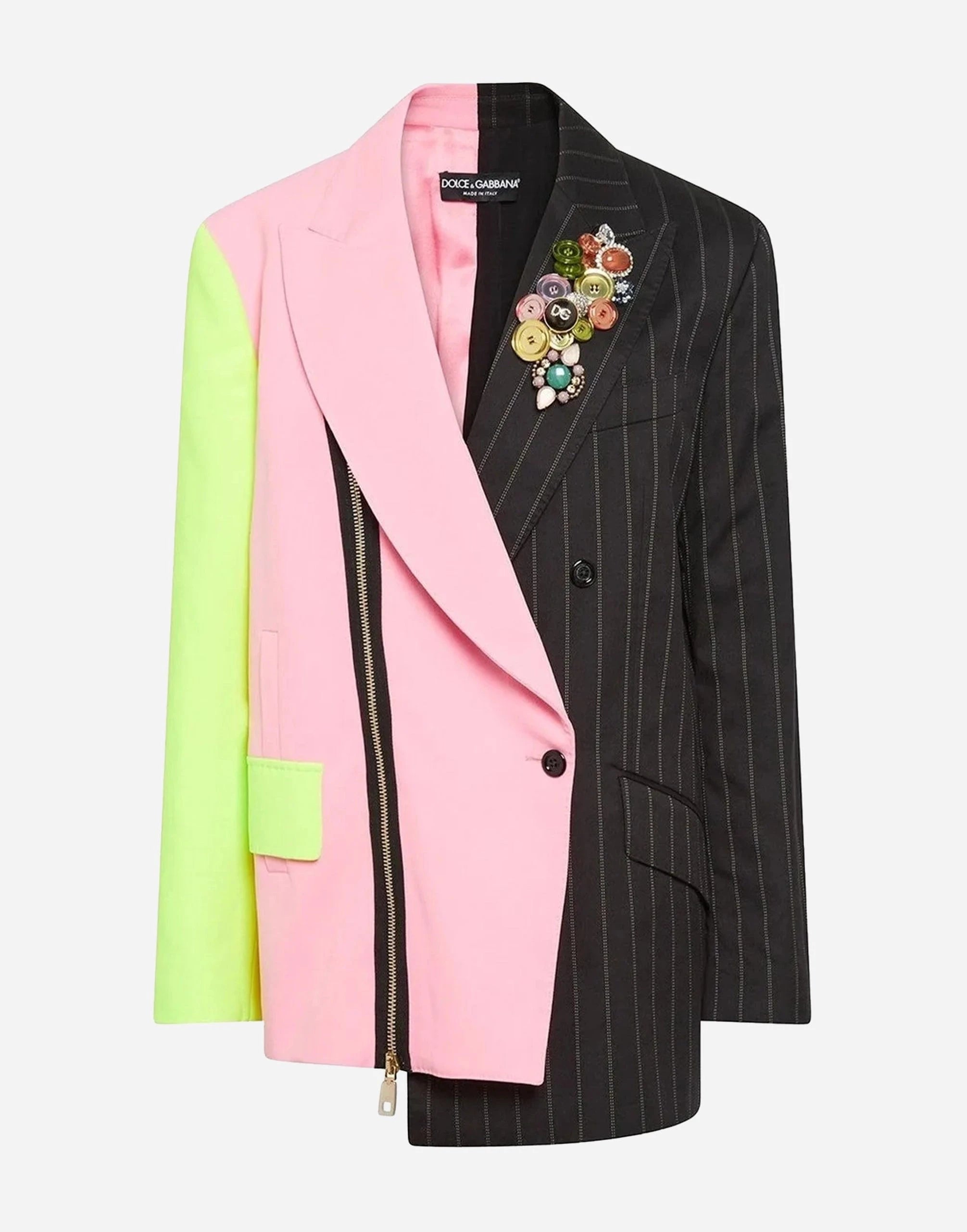 Dolce
Gabbana Double-Breasted Patchwork Jacket
