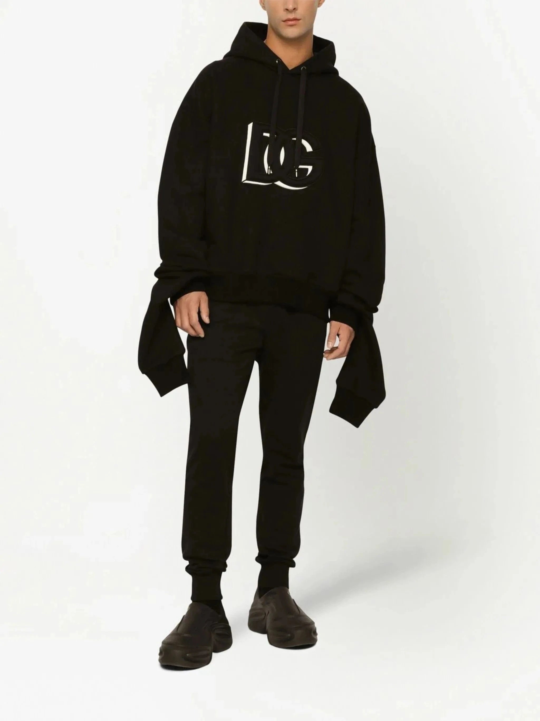 Dolce
Gabbana Embossed DG Logo Jersey Hoodie