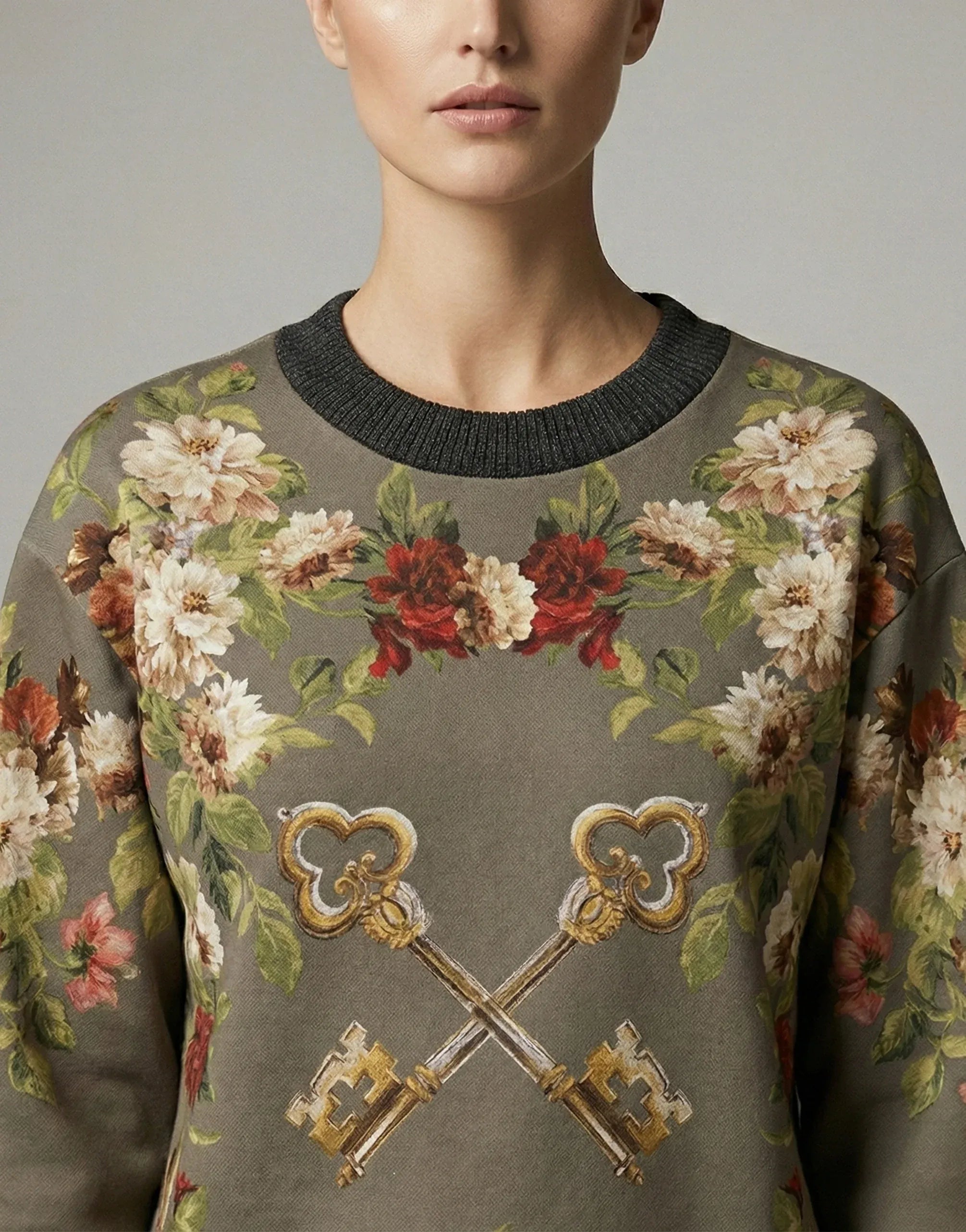 Dolce
Gabbana Enchanted Sicily Print Silk Sweater