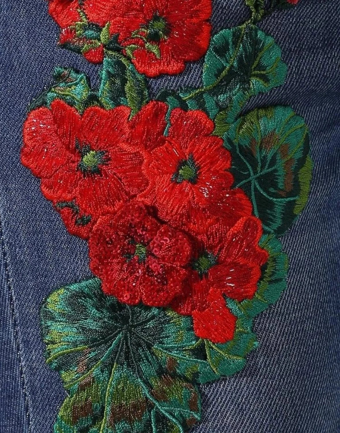 Dolce
Gabbana Floral Appliqué Skinny Jeans
