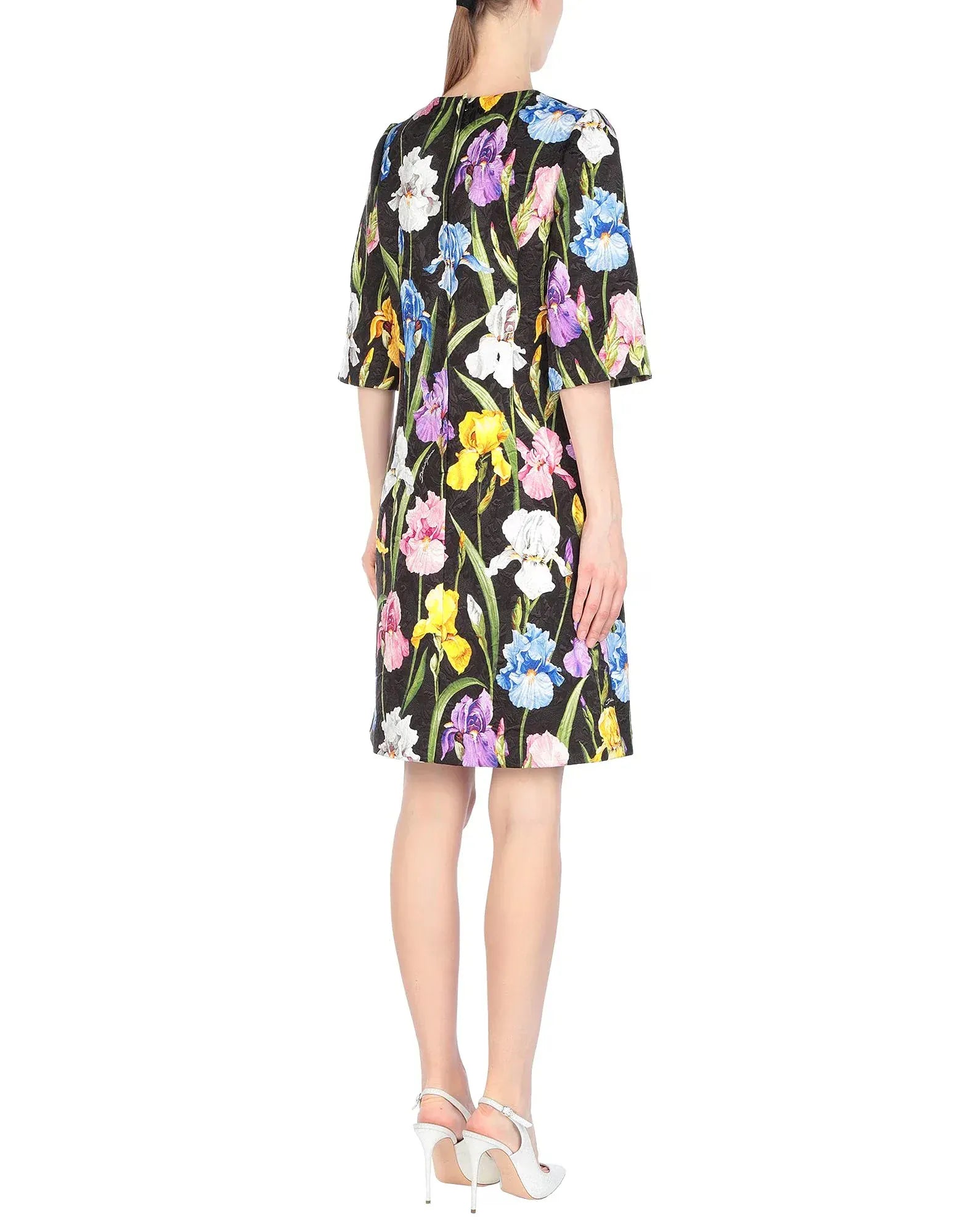 Dolce
Gabbana Floral Jacquard A-Line Mini Dress