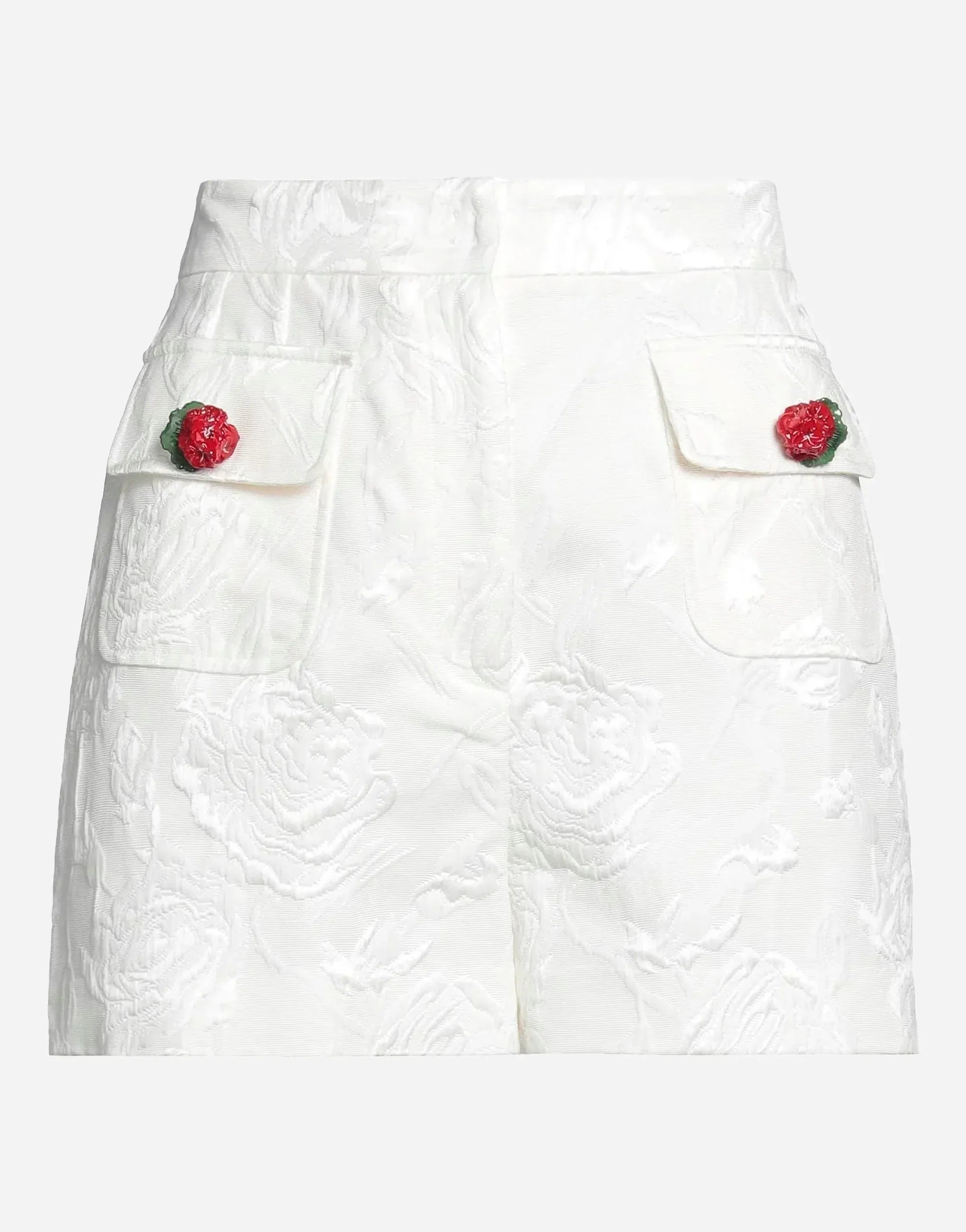 Dolce
Gabbana Floral Jacquard Skirt With Rose Buttons