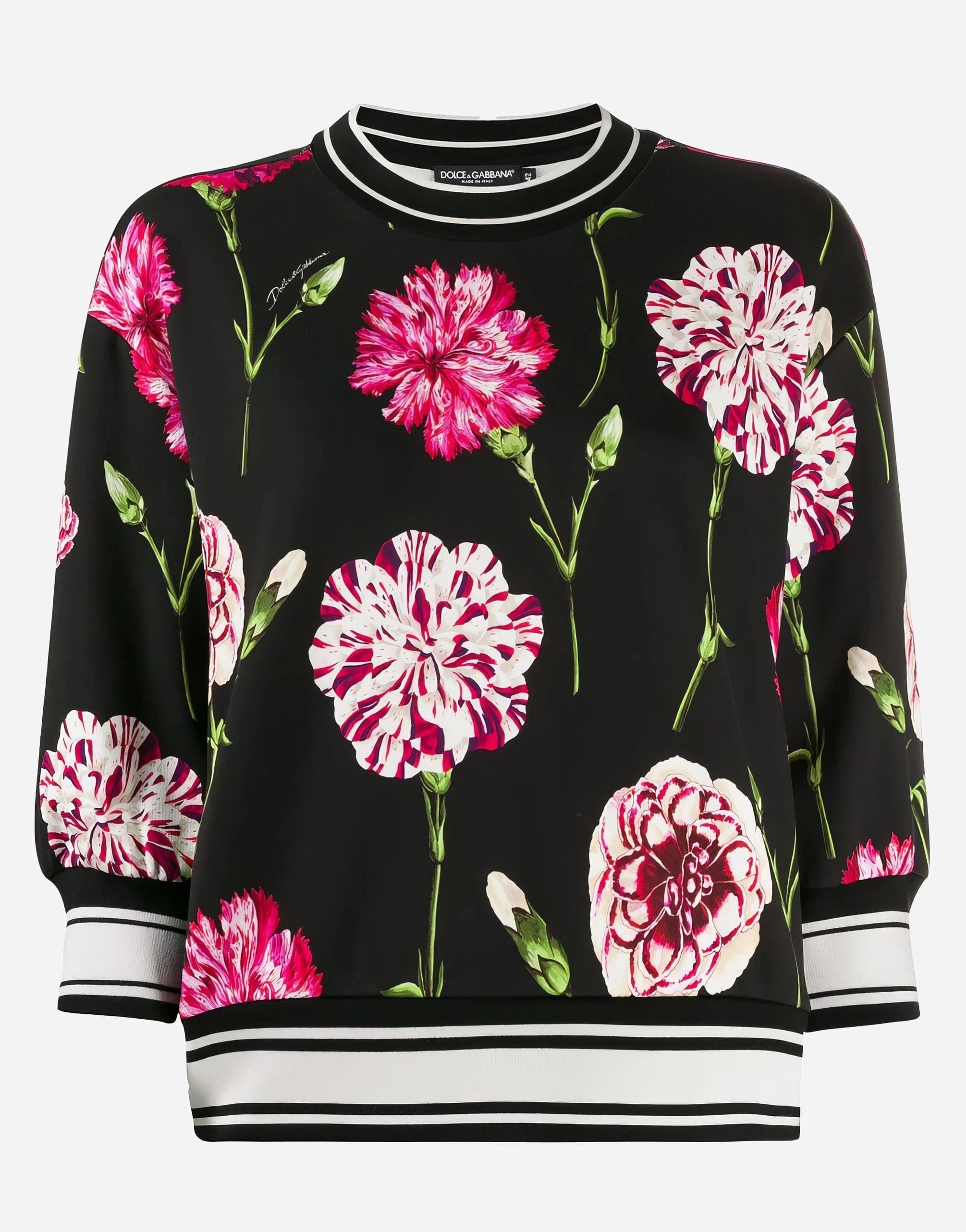 Dolce
Gabbana Floral-Print Cotton Sweater