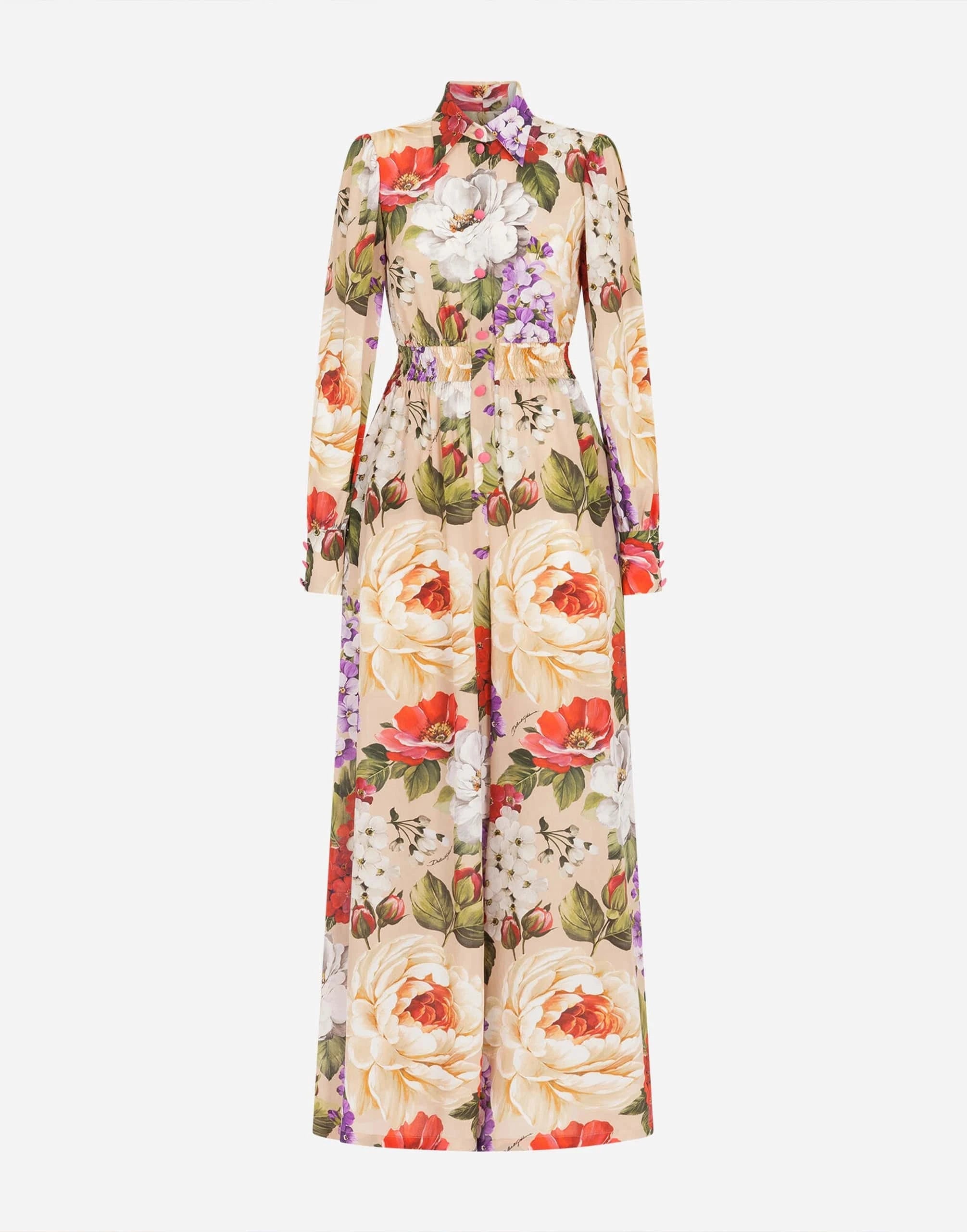 Dolce
Gabbana Floral-Print Crepe De Chine Jumpsuit