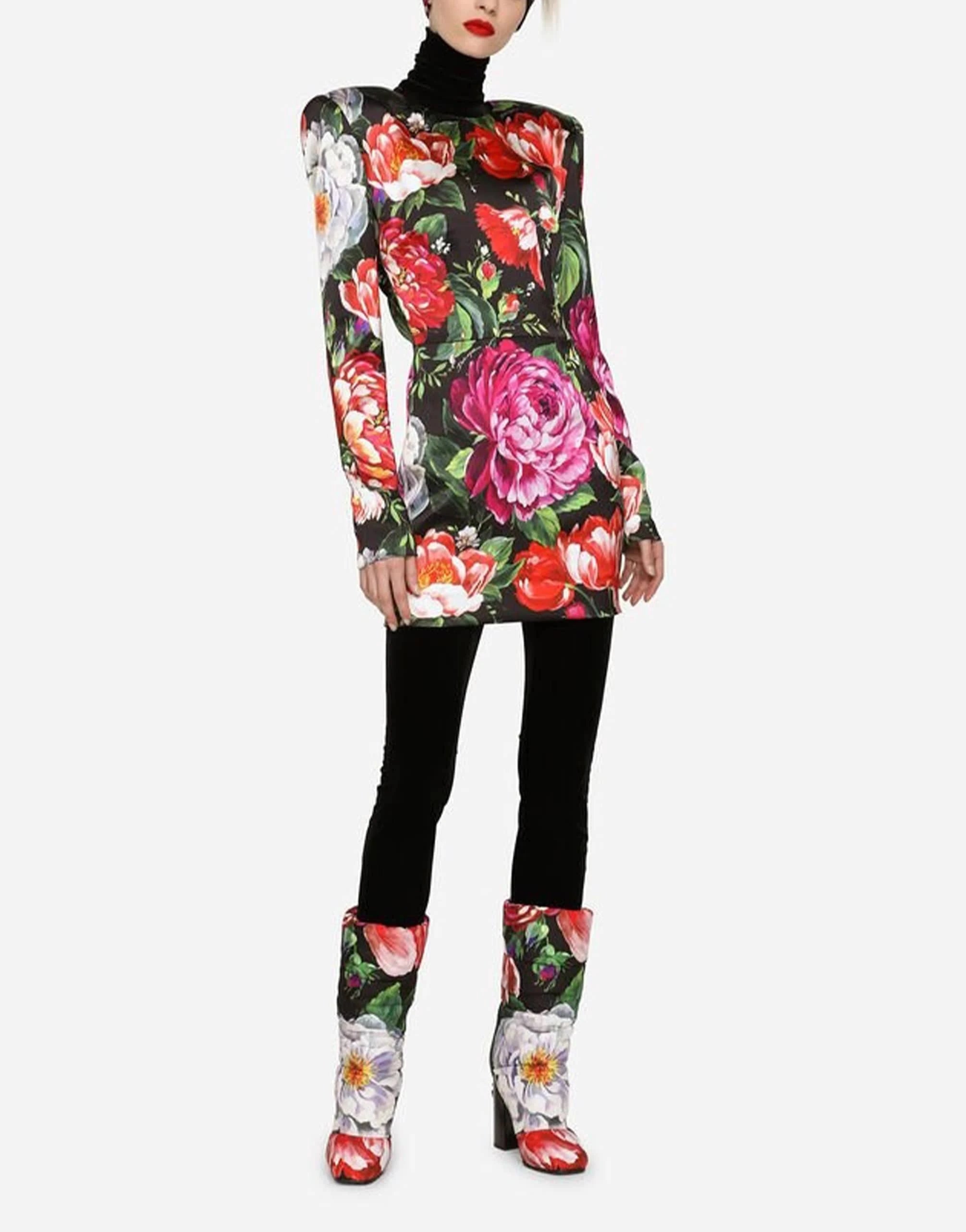 Dolce
Gabbana Floral Print Satin Minidress