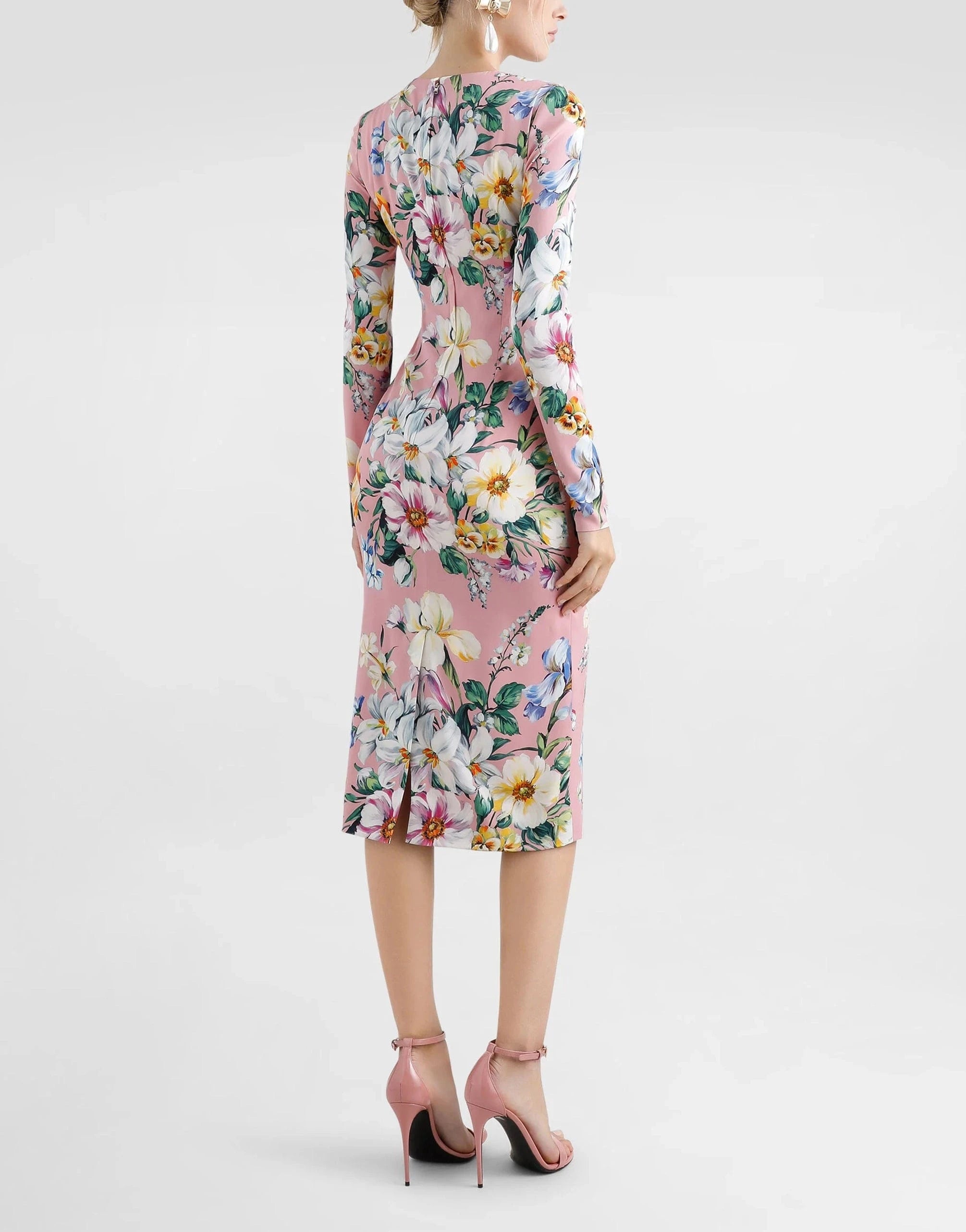 Dolce
Gabbana Floral-Print Sheath Midi Dress