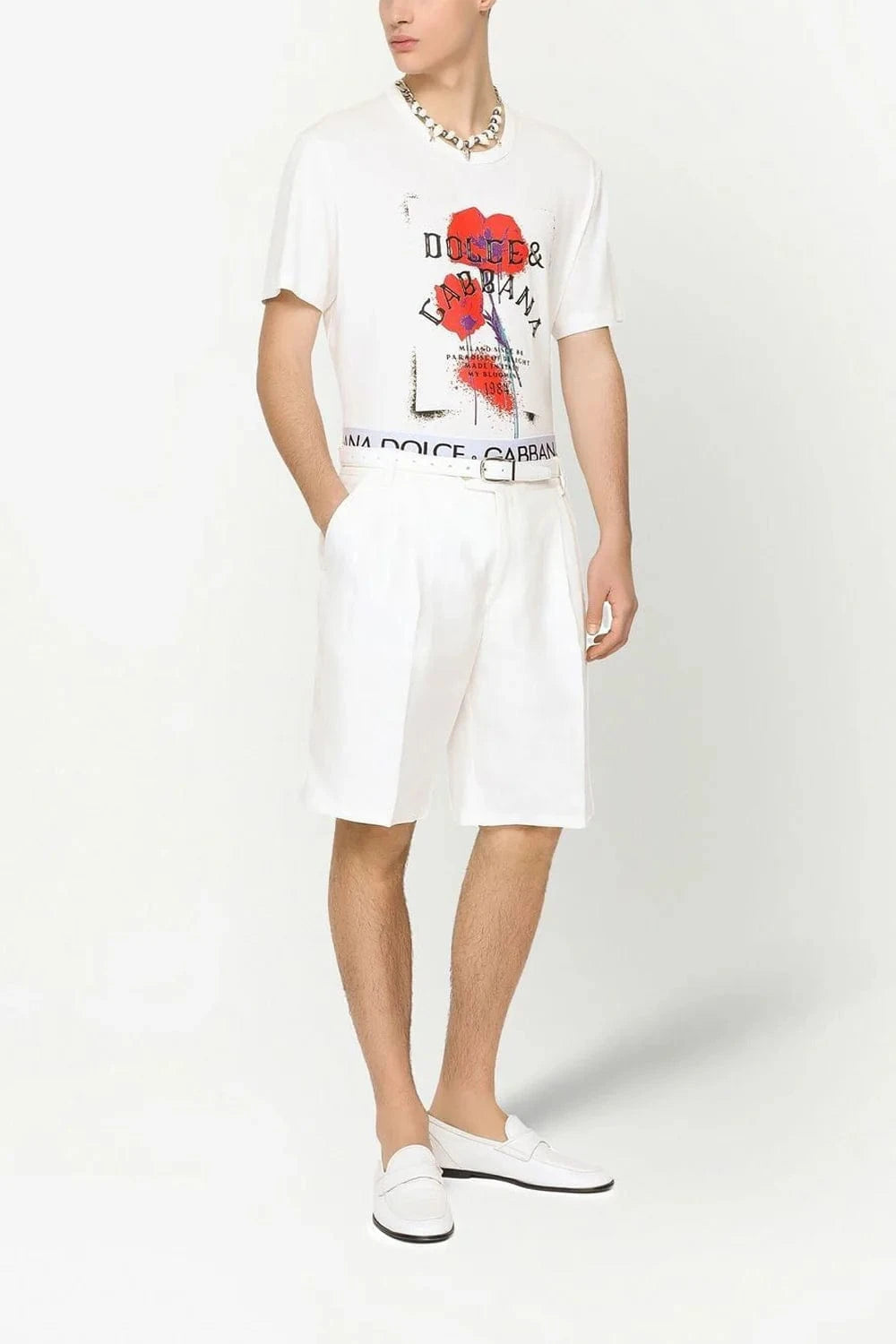 Dolce 
Gabbana Floral-Printed Cotton T-Shirt