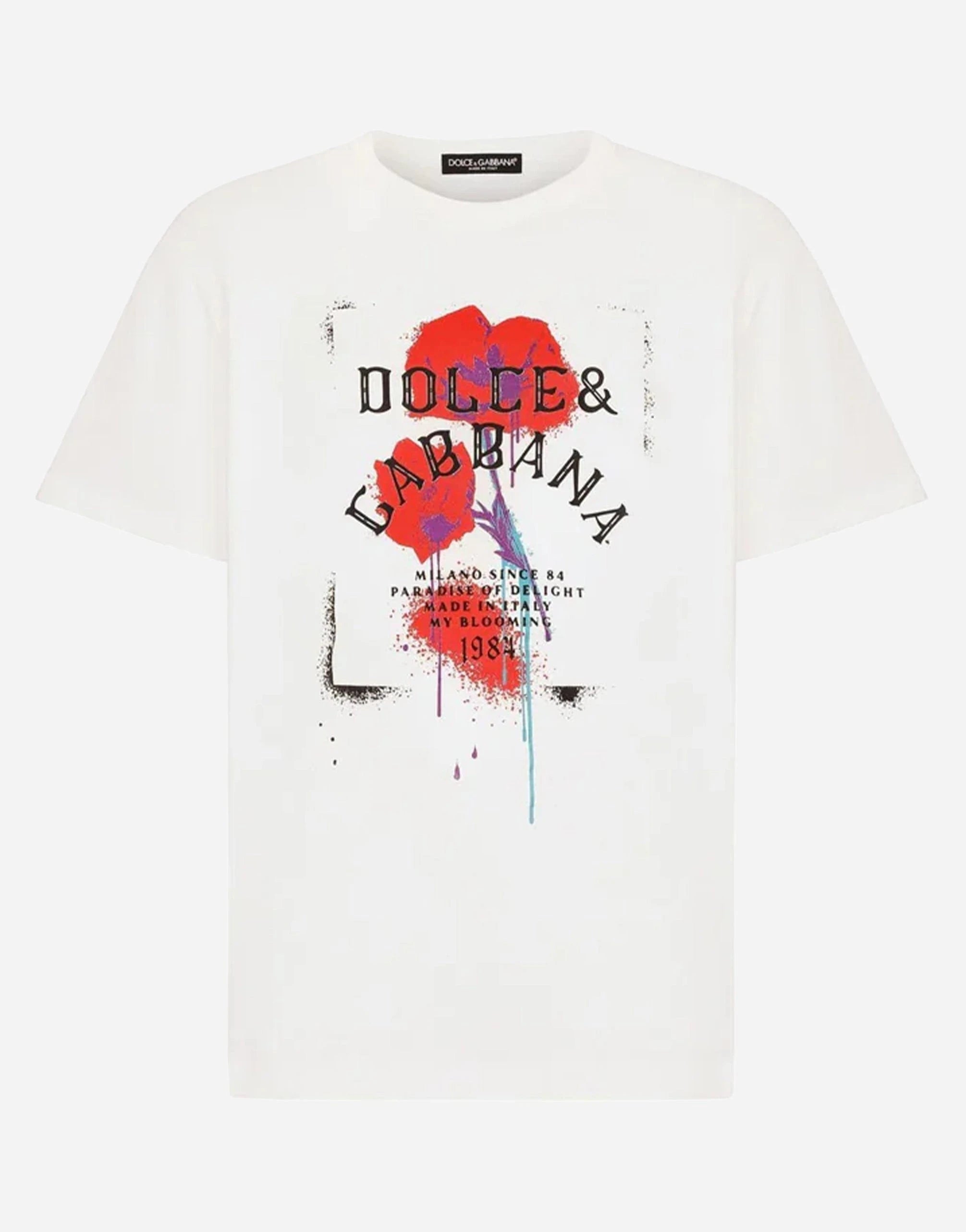 Dolce 
Gabbana Floral-Printed Cotton T-Shirt