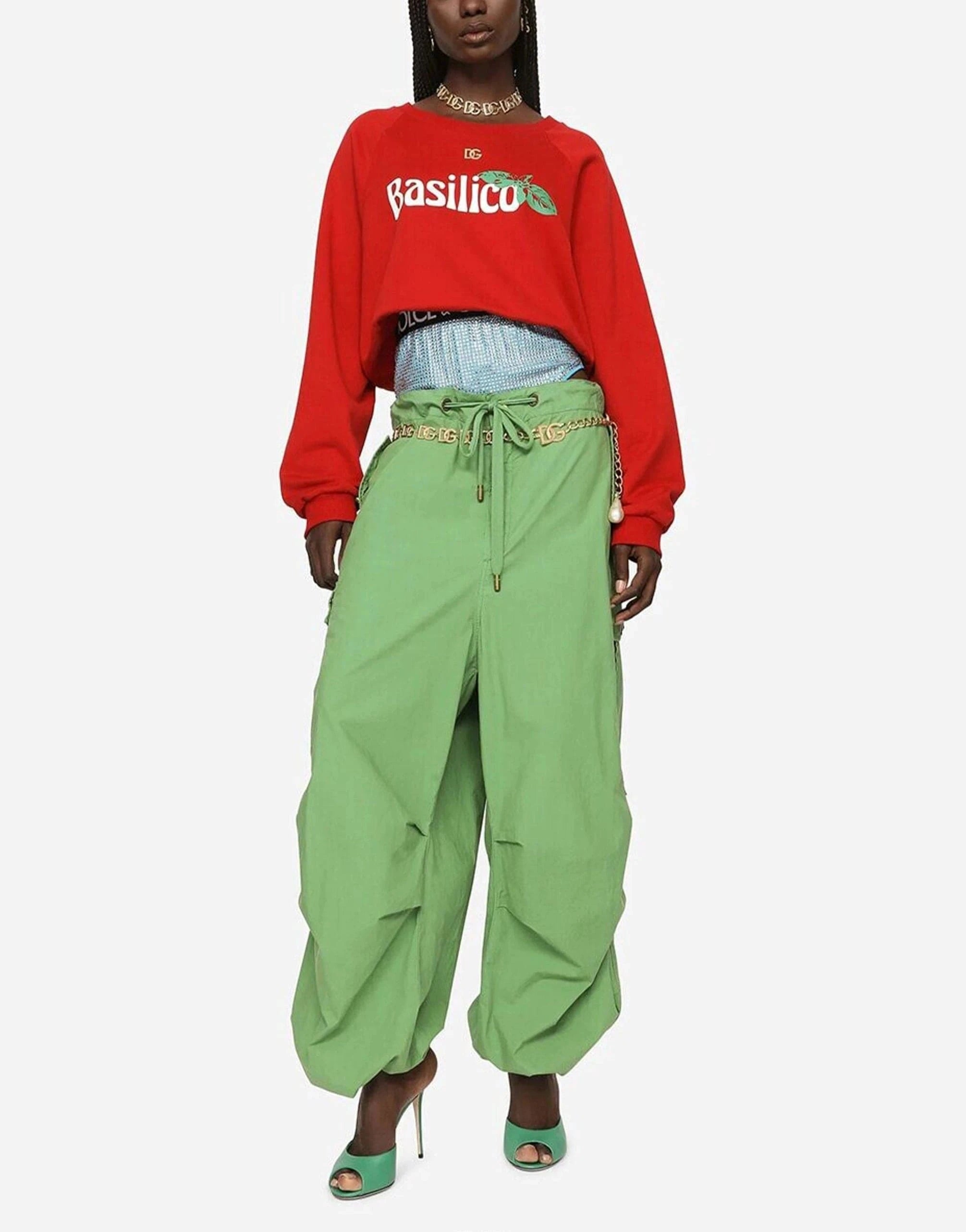 Dolce
Gabbana Green Cotton Cargo Pants