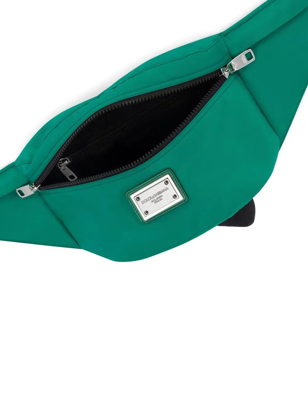 Dolce
Gabbana Green Nylon Logo-Plaque Belt Bag